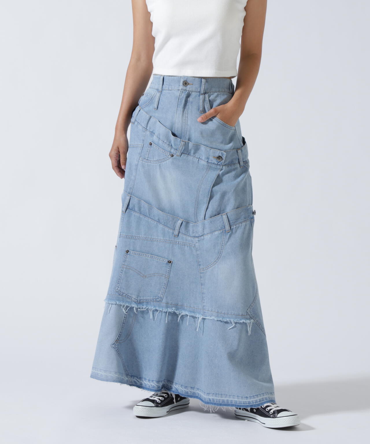 ロイヤルフラッシュ（ FLASH）/AULA AILA／アウラアイラ／別注デニムリメイクスカート AULA AILA/アウラアイラ/別注デニムリメイクスカート | ROYAL FLASH