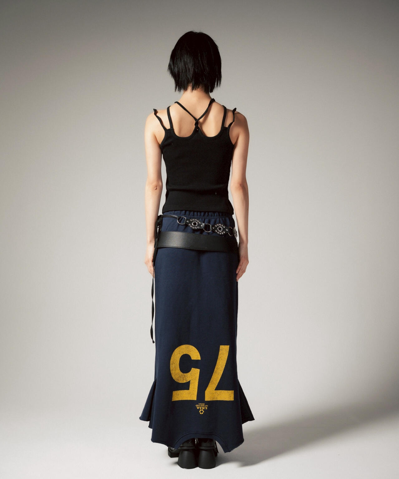 MITSUKI/ミツキ/ロゴ入りリメイク風スカート