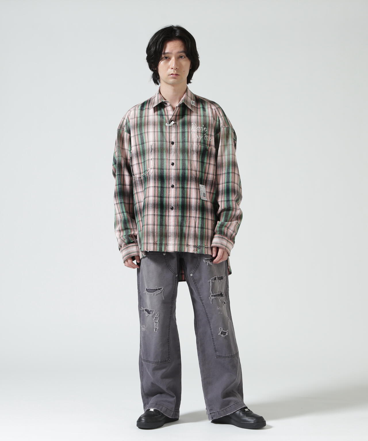 MIHARAYASUHIRO シャツ巻きパンツ 46　グレーチェック Maison MIHARAYASUHIRO/メゾン ミハラヤスヒロ/VINTAGE LIKE CHECK L/S