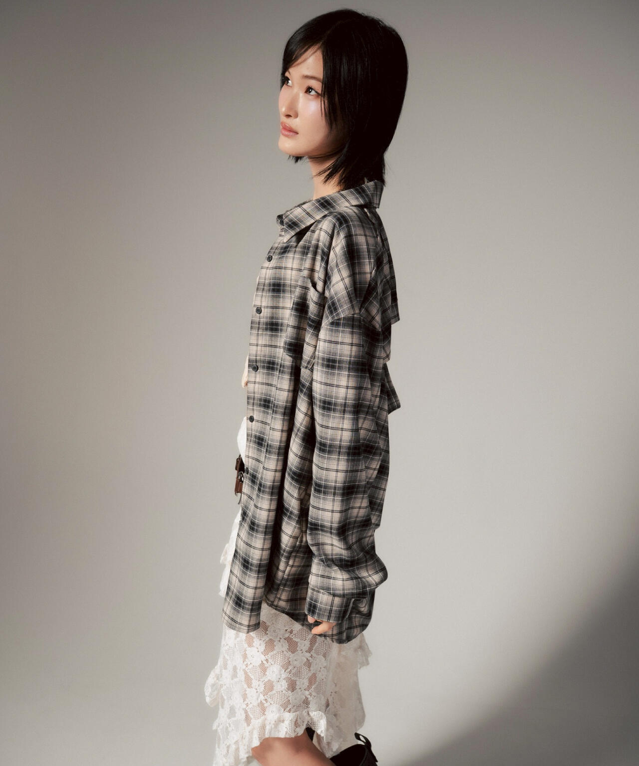 MITSUKI/ミツキ/バックオープンチェックシャツ