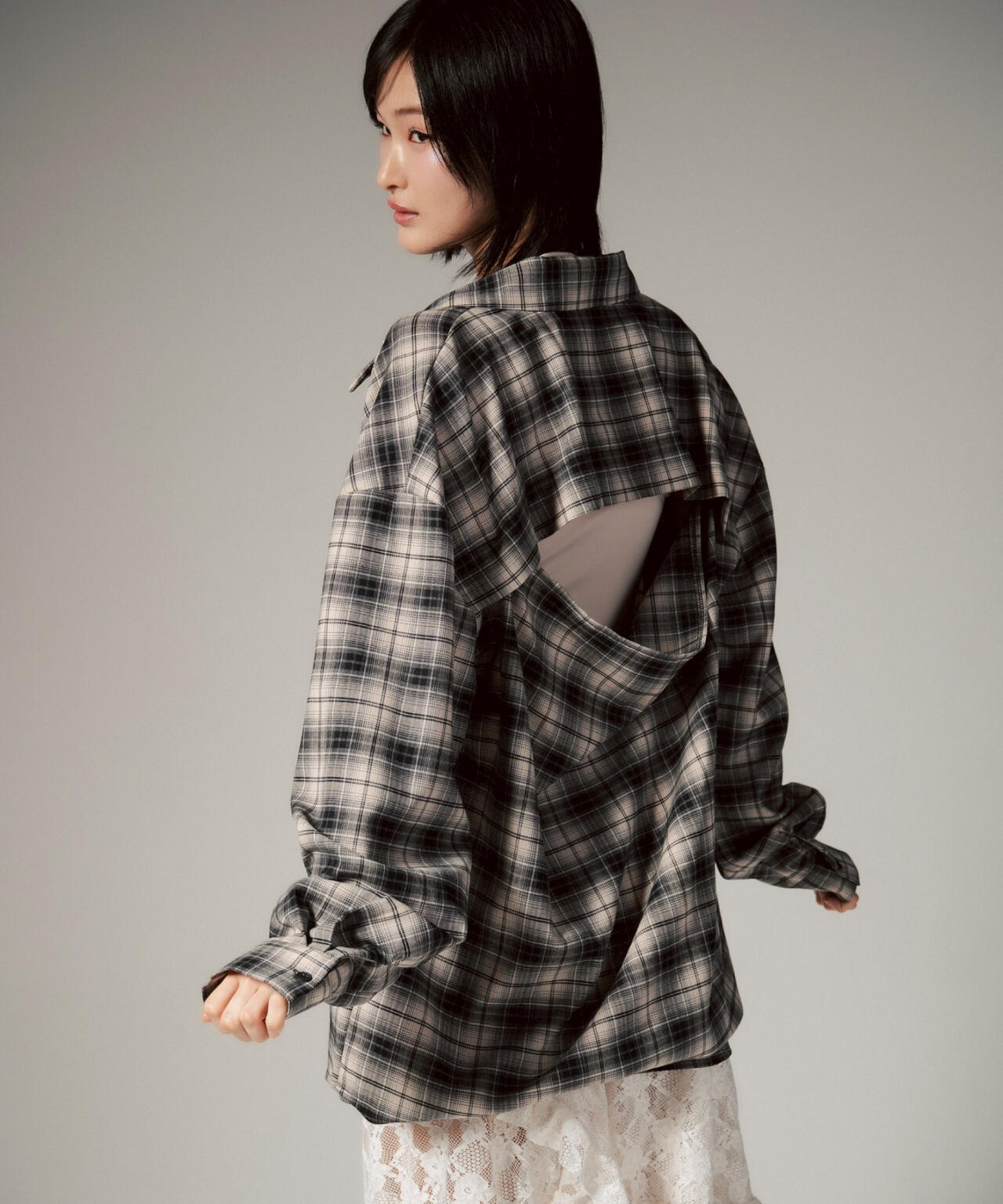 MITSUKI/ミツキ/バックオープンチェックシャツ | ROYAL FLASH
