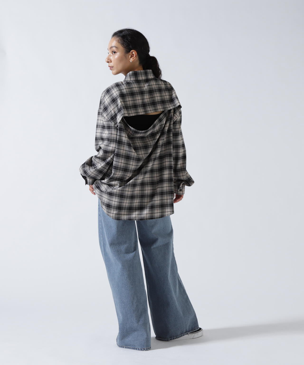 MITSUKI/ミツキ/バックオープンチェックシャツ