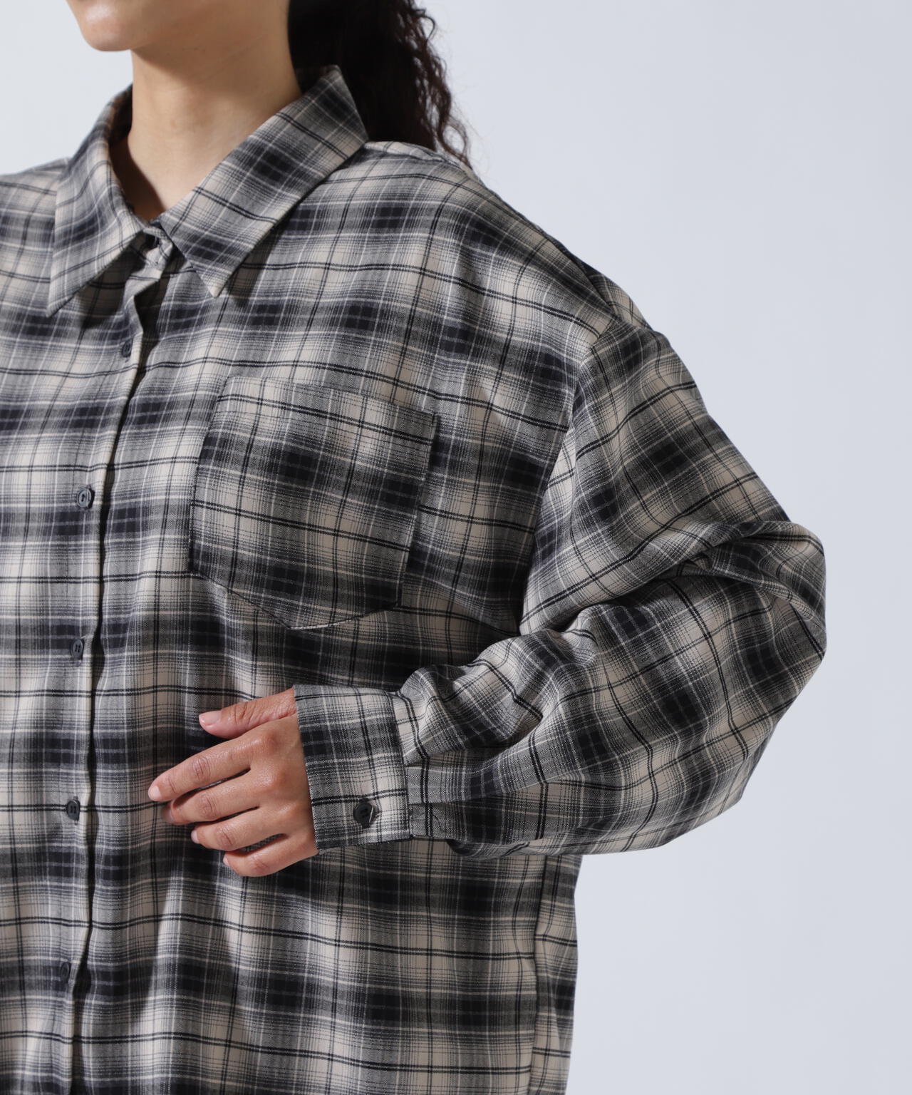MITSUKI/ミツキ/バックオープンチェックシャツ