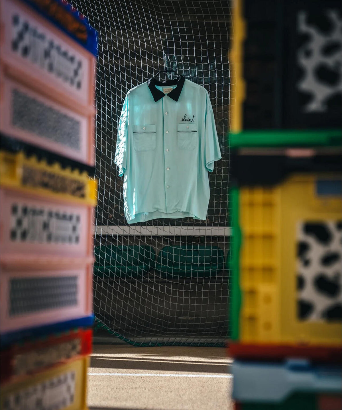 SAINT MICHAEL/セントマイケル/BOWLING SHIRT/TRUMP/BLUE