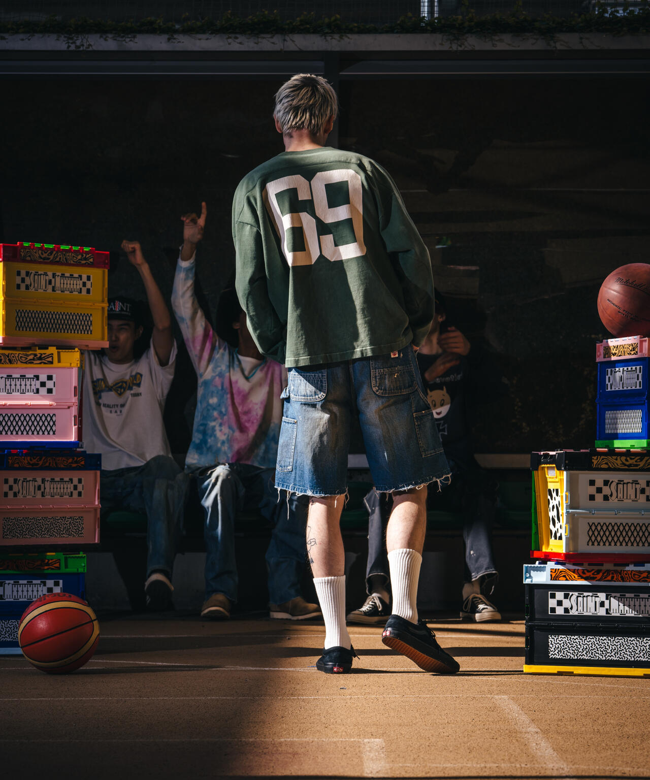SAINT MICHAEL/セントマイケル/FOOTBALL SWEAT/WILD GOD/GREEN | ROYAL