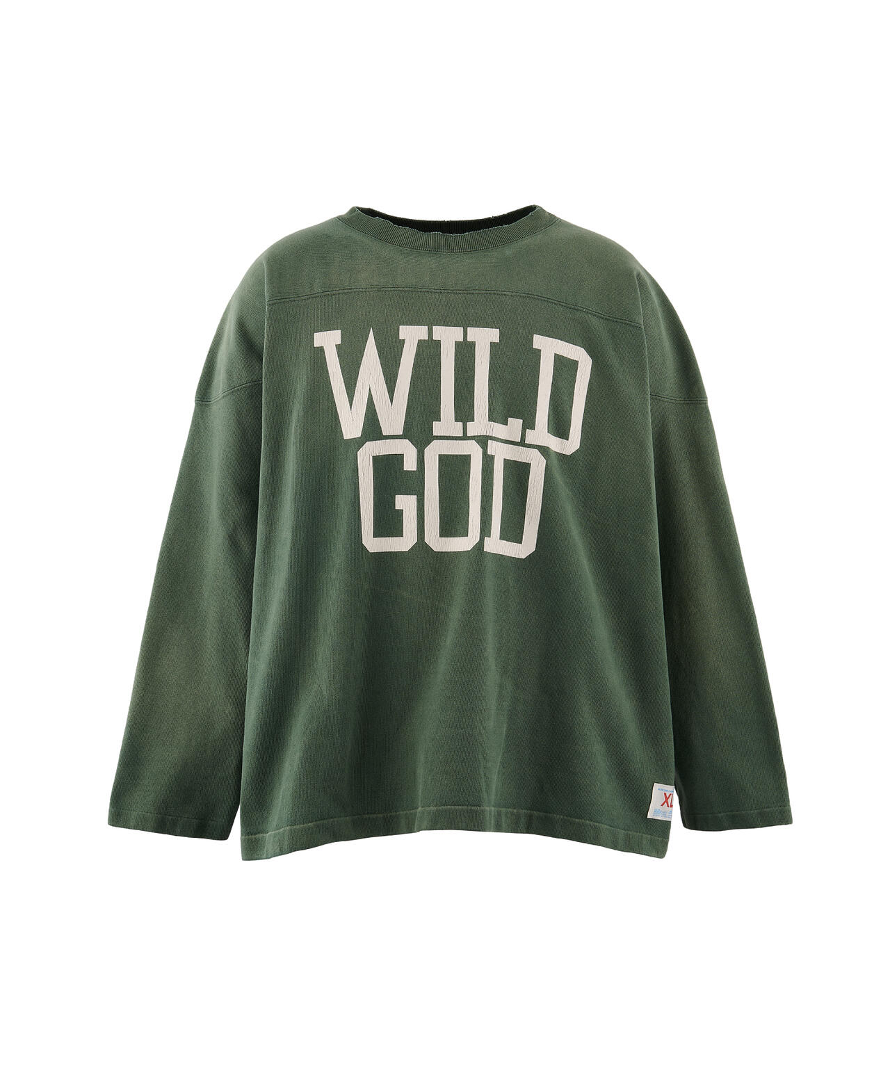 セントマイケル　WILD GOD オリーブグリーン トレーナー Lサイズ SAINT MICHAEL/セントマイケル/FOOTBALL SWEAT/WILD GOD/GREEN | ROYAL