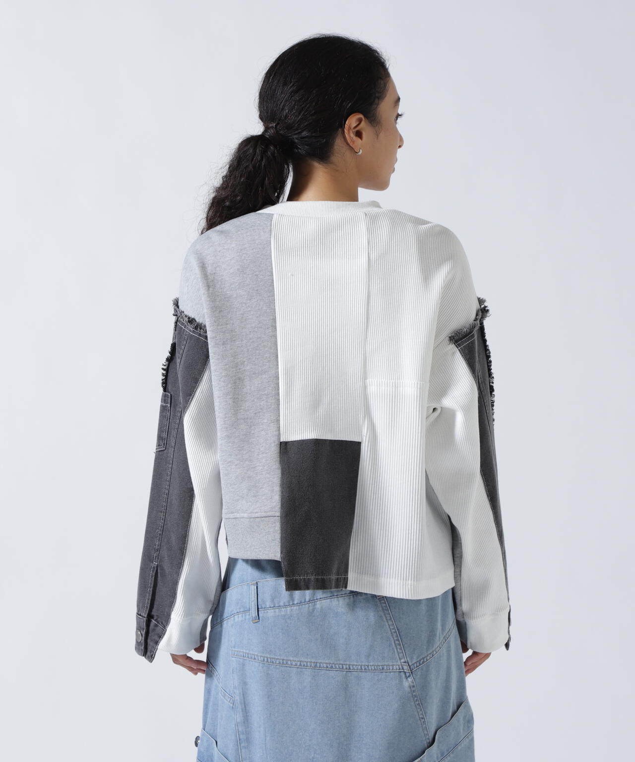 AULA AILA/アウラアイラ/別注デニムコンビネーションプルオーバー