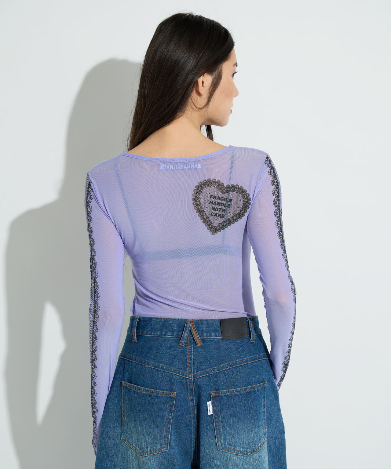 ANNA SUI NYC/アナ スイ エヌワイシー/レースプリントシアートップス