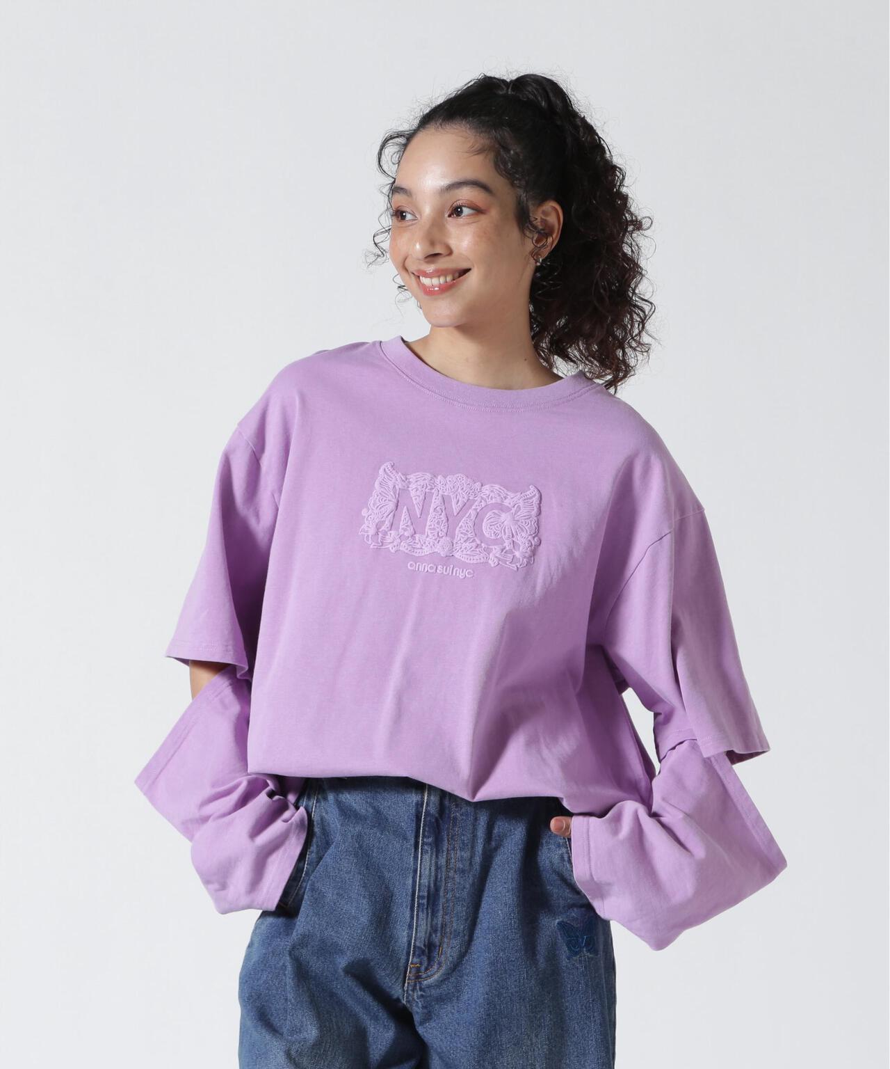 ANNA SUI NYC/アナ スイ エヌワイシー/スリーブスラッシュロングTシャツ