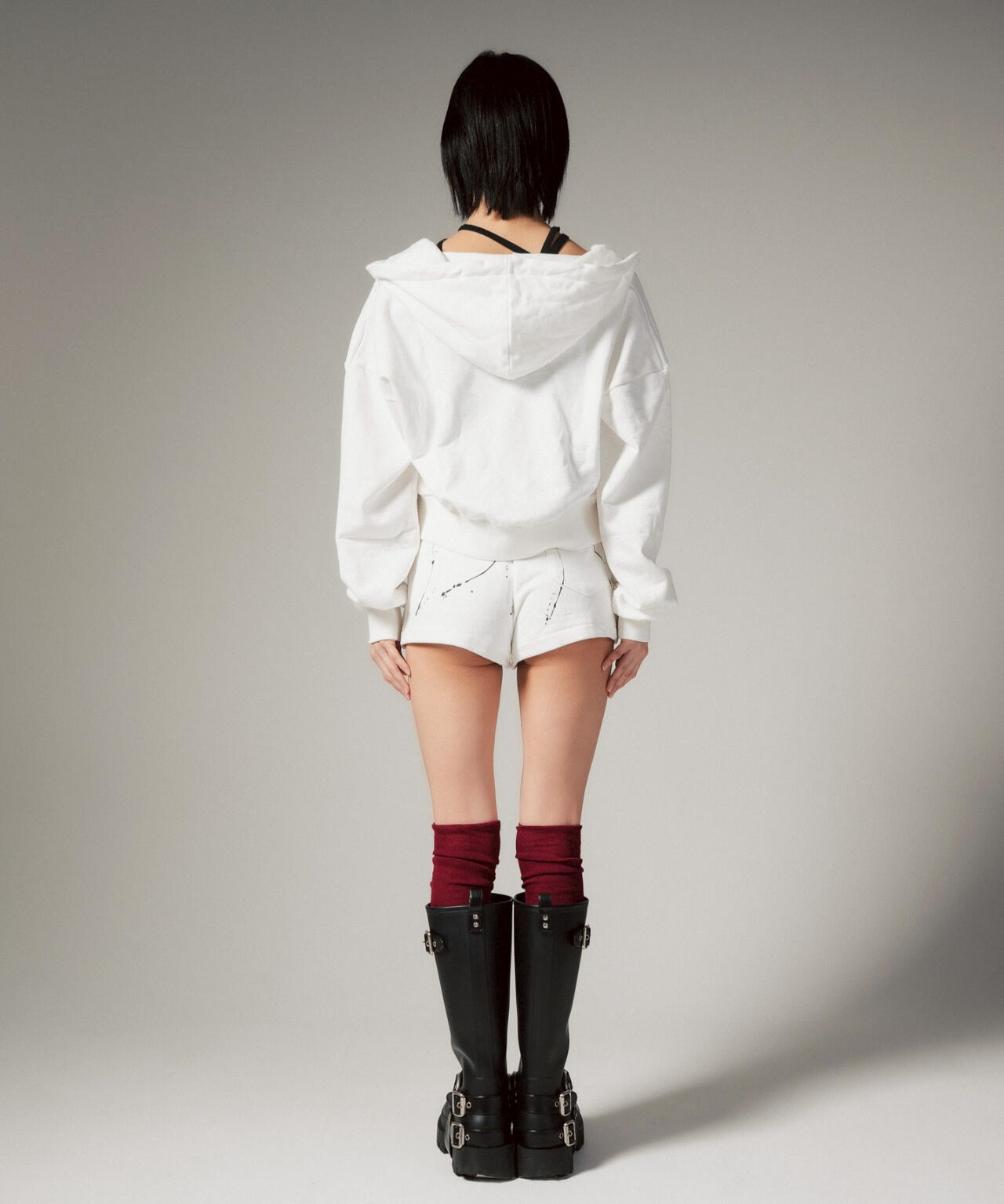 MITSUKI/ミツキ/ペイントフードジップアップパーカー