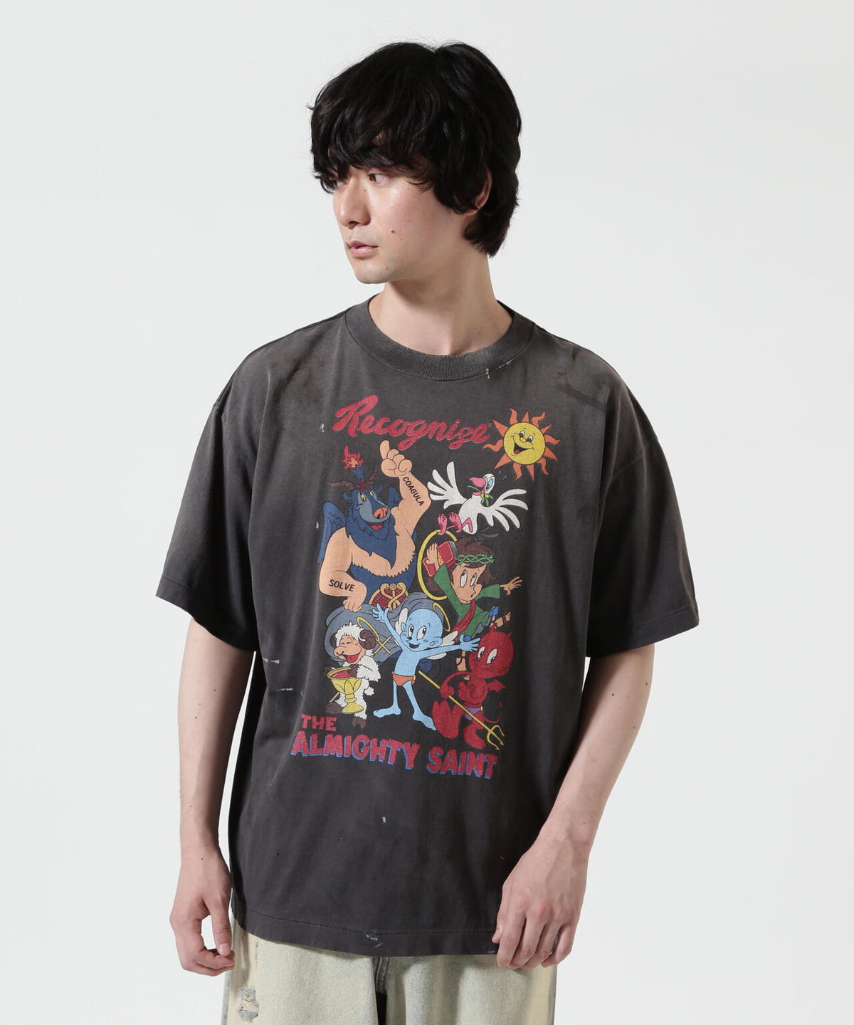 SAINT MICHAEL/セントマイケル/SS T-SHIRT/ALMITHY SAINT/BLACK 