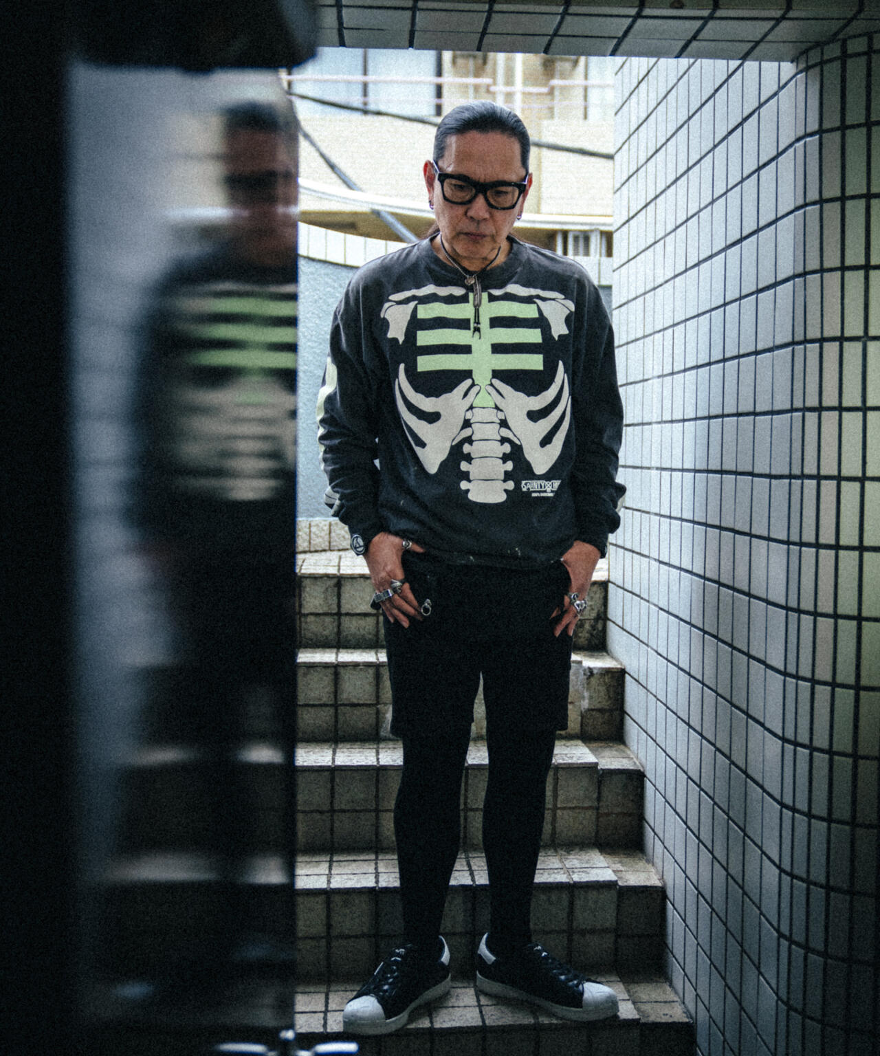 SAINT MICHAEL/セントマイケル/BH_LS T-SHIRT/BONE/BLACK | ROYAL