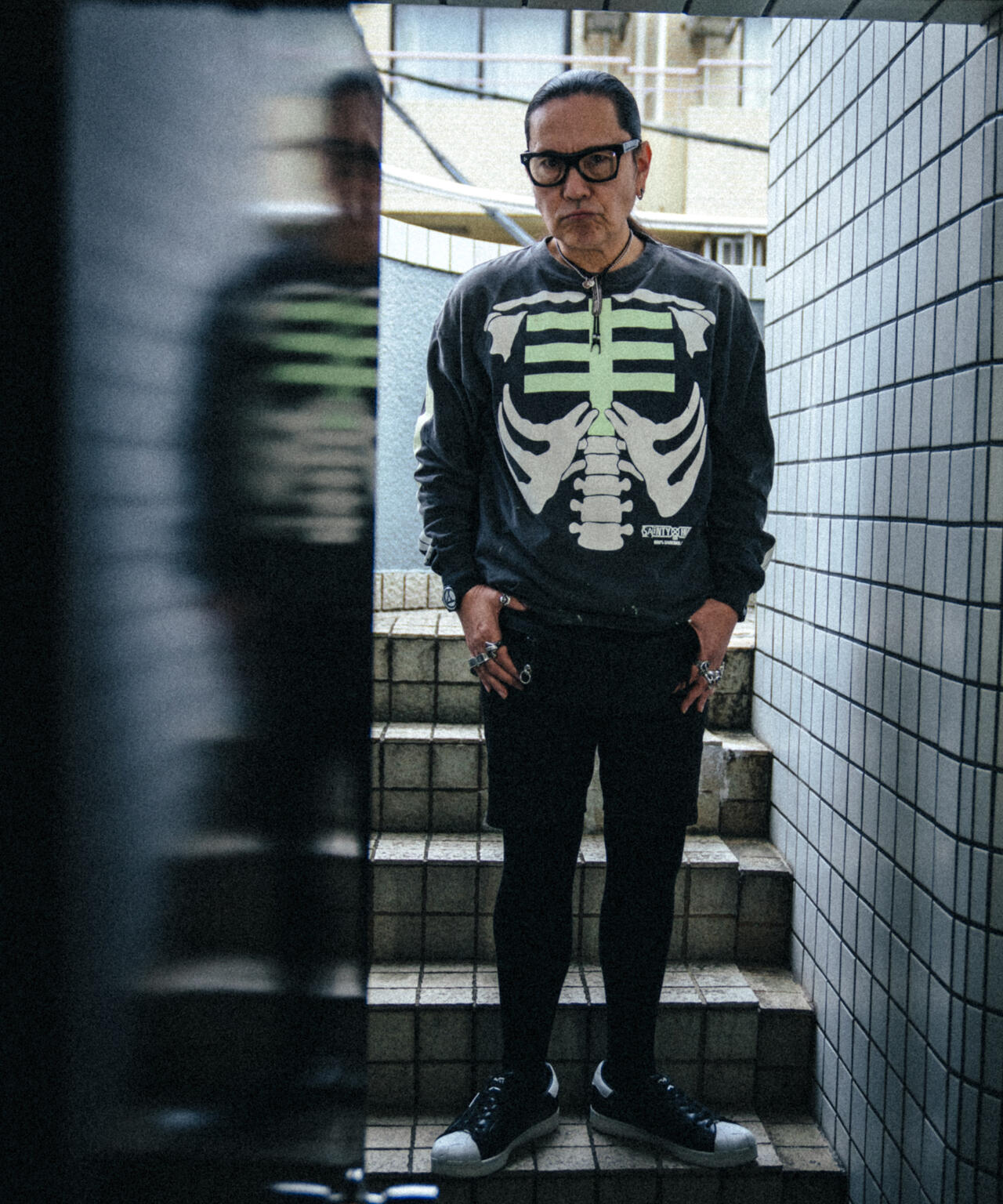 SAINT MICHAEL/セントマイケル/BH_LS T-SHIRT/BONE/BLACK | ROYAL
