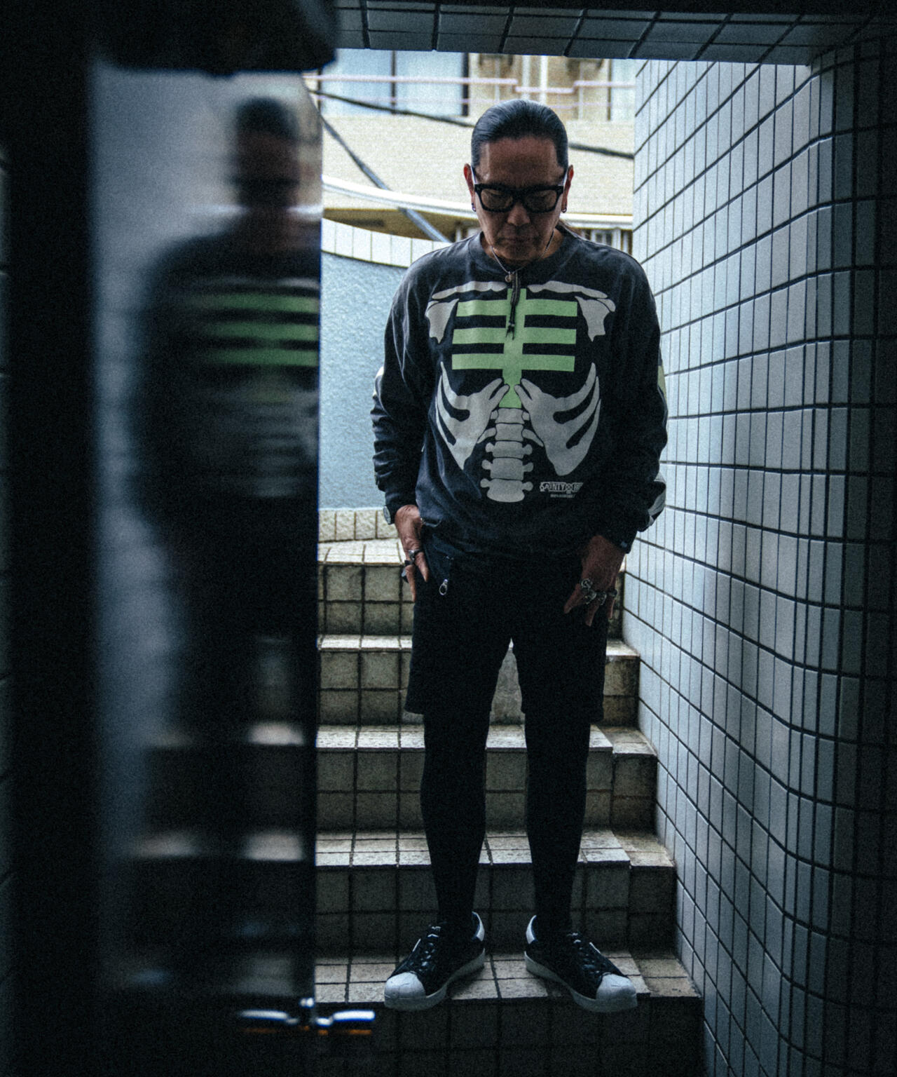 SAINT MICHAEL/セントマイケル/BH_LS T-SHIRT/BONE/BLACK | ROYAL