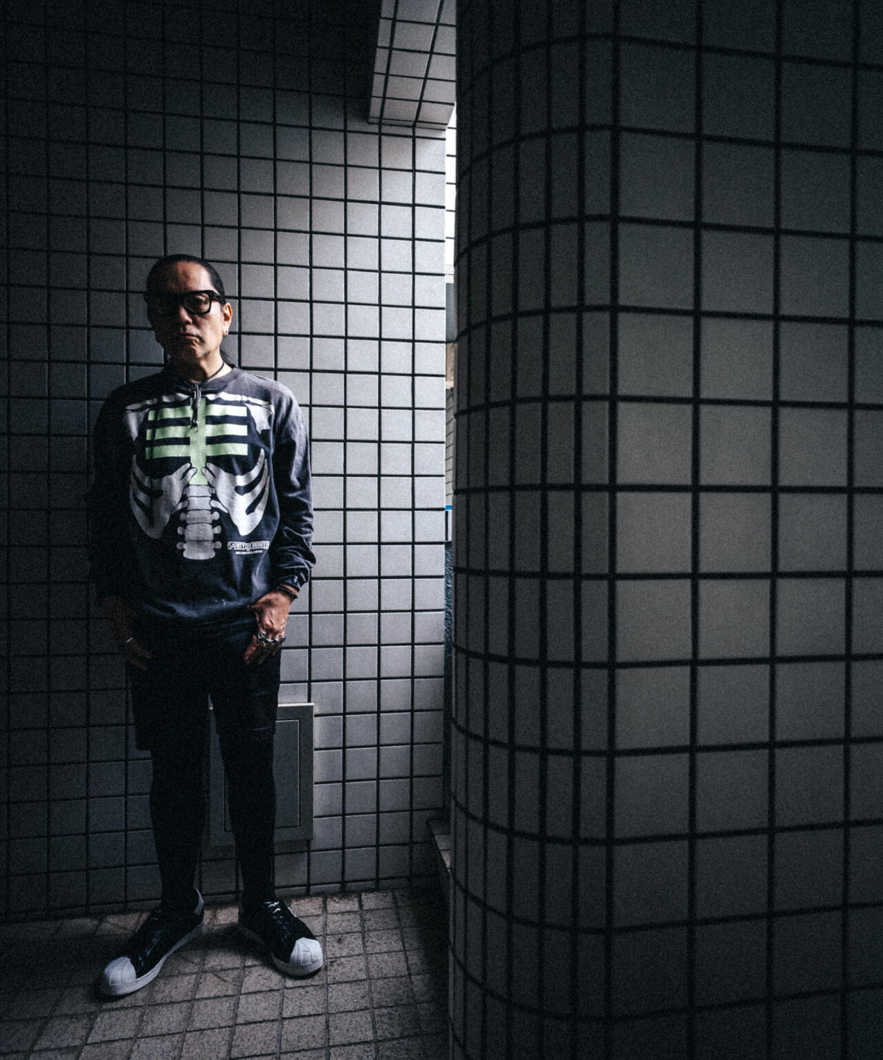 SAINT MICHAEL/セントマイケル/BH_LS T-SHIRT/BONE/BLACK | ROYAL