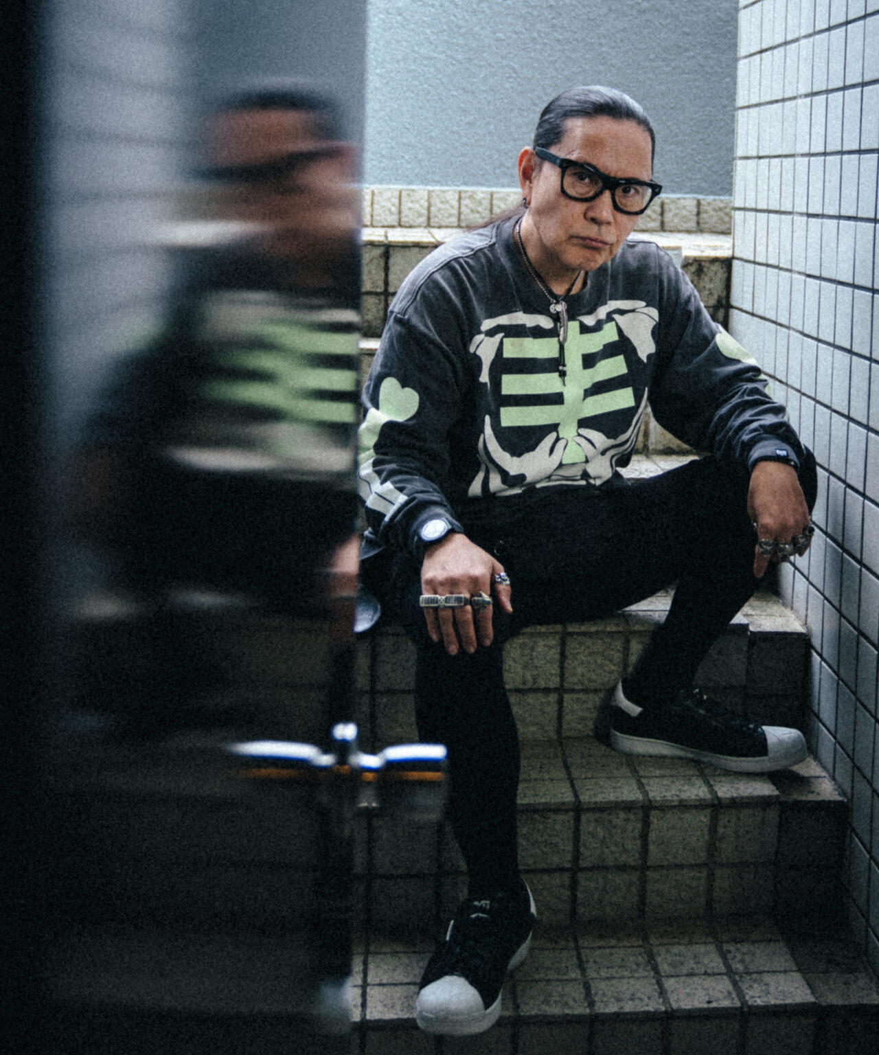 SAINT MICHAEL/セントマイケル/BH_LS T-SHIRT/BONE/BLACK | ROYAL
