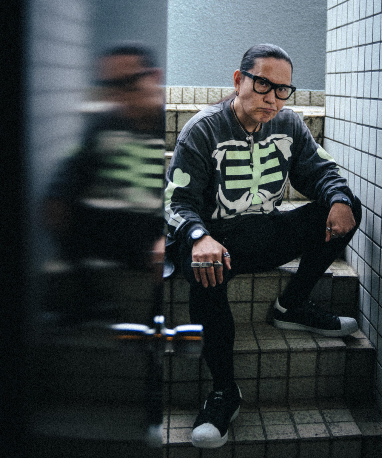 SAINT MICHAEL/セントマイケル/BH_LS T-SHIRT/BONE/BLACK | ROYAL