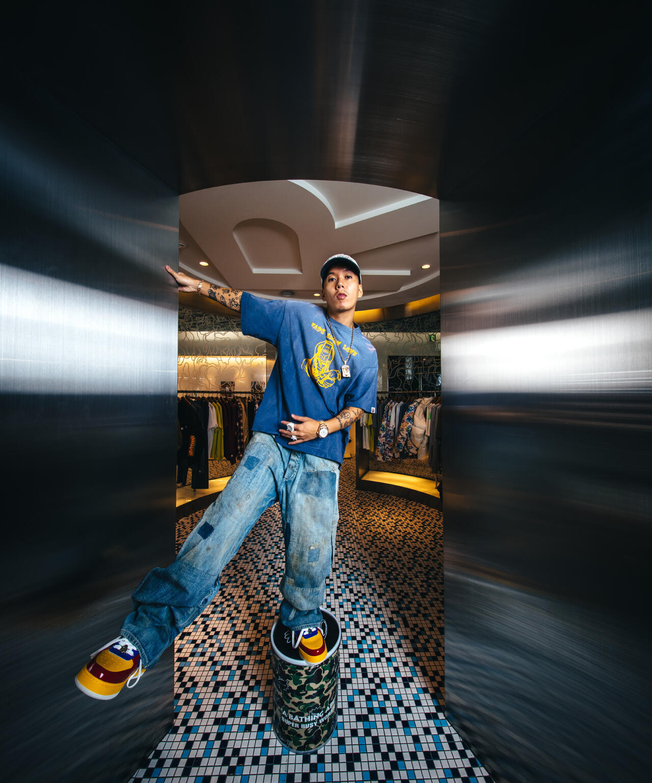 SAINT MICHAEL/セントマイケル/BAPE_SS T-SHIRT/FADE AWAY LV | ROYAL