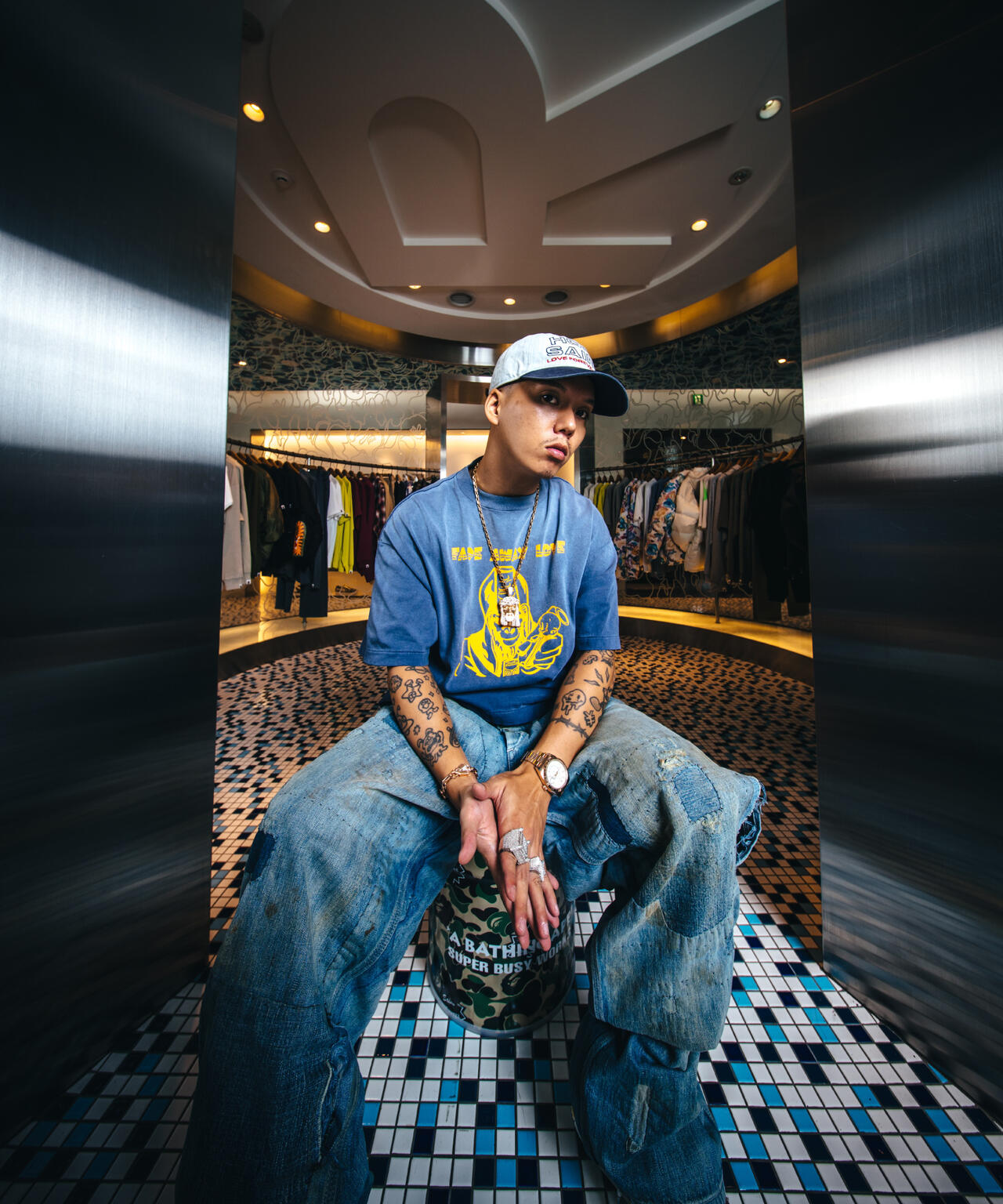 SAINT MICHAEL/セントマイケル/BAPE_SS T-SHIRT/FADE AWAY LV | ROYAL