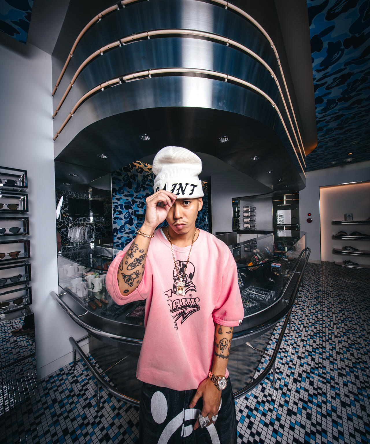 SAINT MICHAEL/セントマイケル/BAPE_SS CRW N SWT/SNT STAR