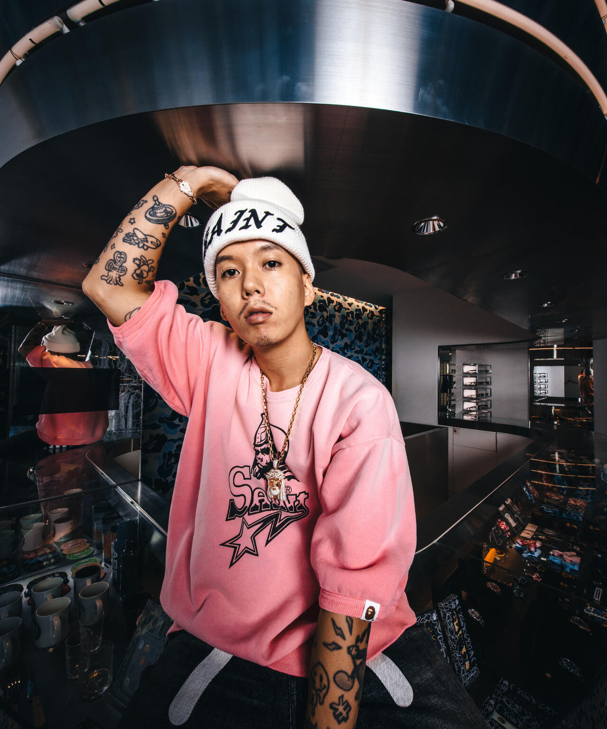 SAINT MICHAEL/セントマイケル/BAPE_SS CRW N SWT/SNT STAR | ROYAL 