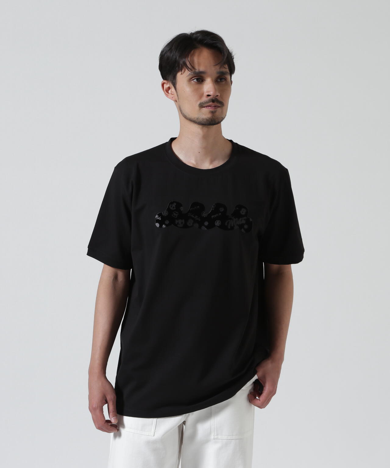 muta MARINE/ムータ マリン/別注フロッキーWAVE Tシャツ