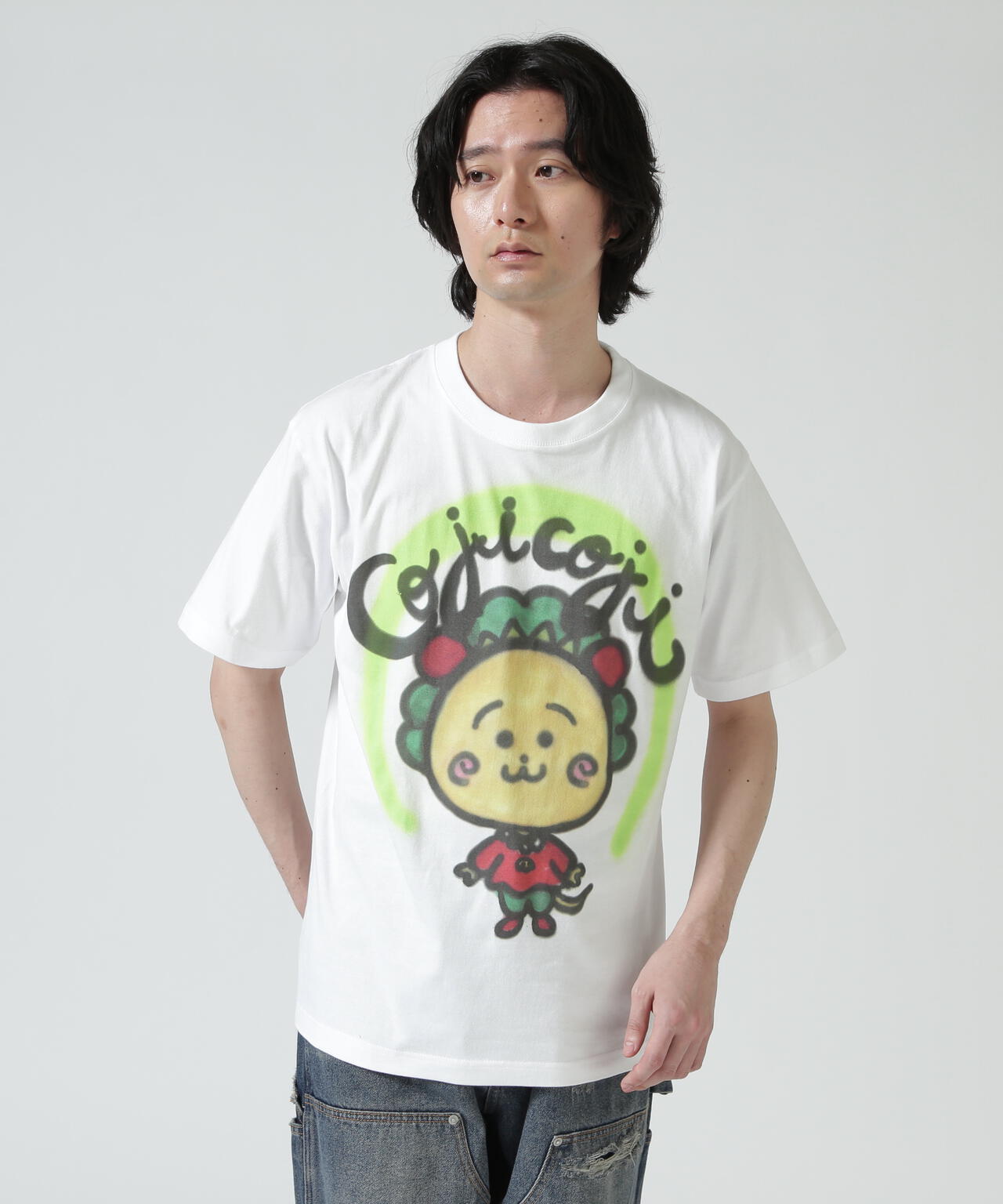 guernika/ゲルニカ/Drooping COJI-COJI Thumb Doll Spray T-shirt