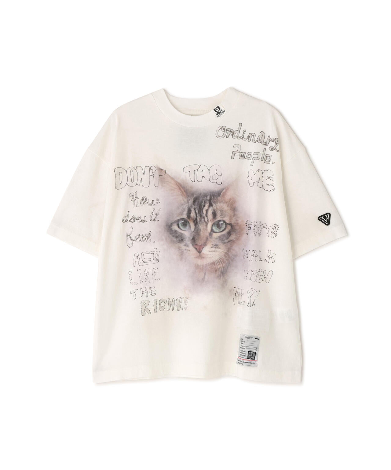 Maison MIHARA YASUHIRO Tシャツ 猫 ステッカー シール Maison MIHARAYASUHIRO/メゾン ミハラヤスヒロ/CAT PRINTED TEE
