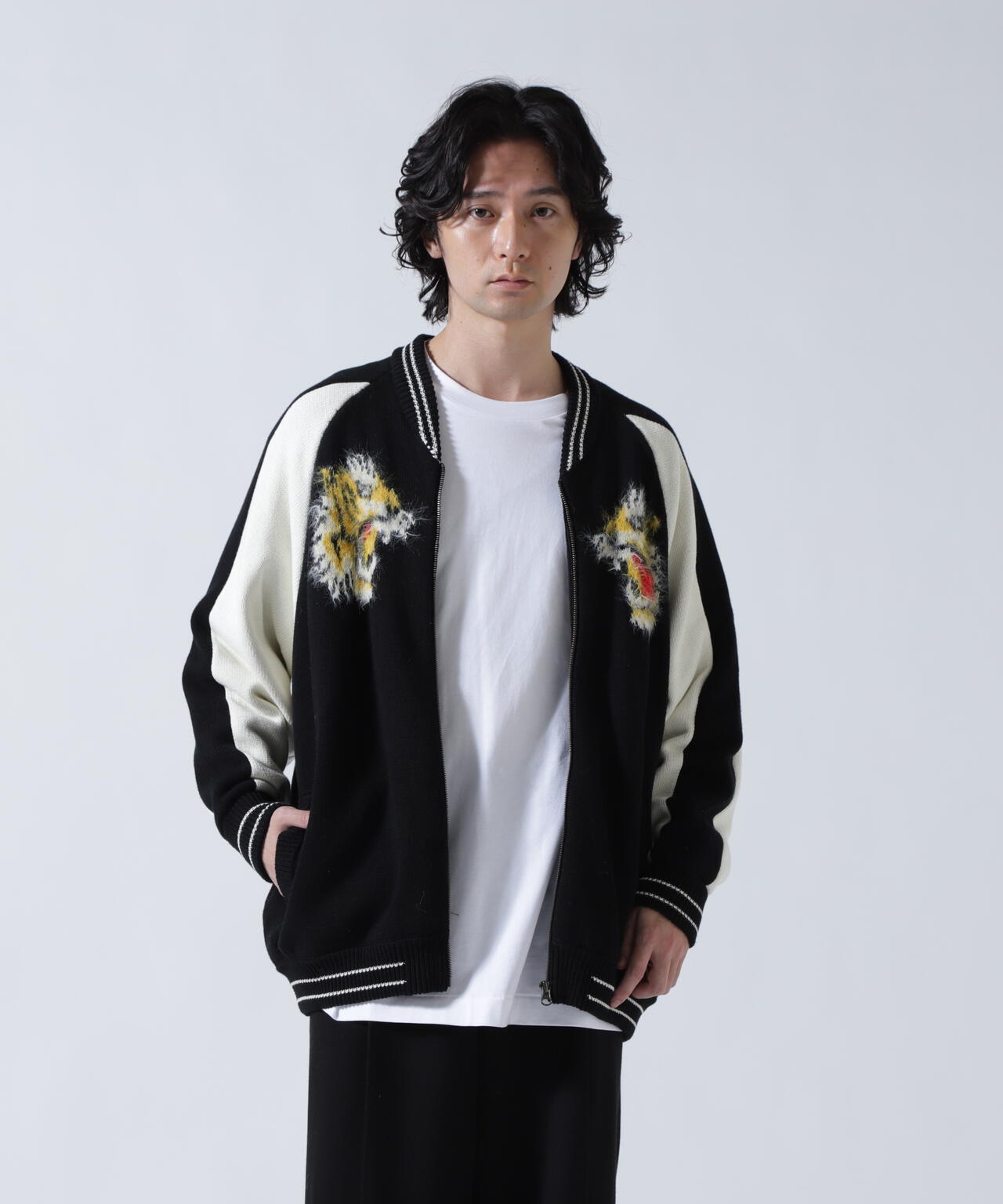 amok スカジャン ニット ジャケット アモク Free 美品 amok /アモク/SOUVENIOR KNIT JACKET(F black)｜ ROYAL FLASH｜名古屋