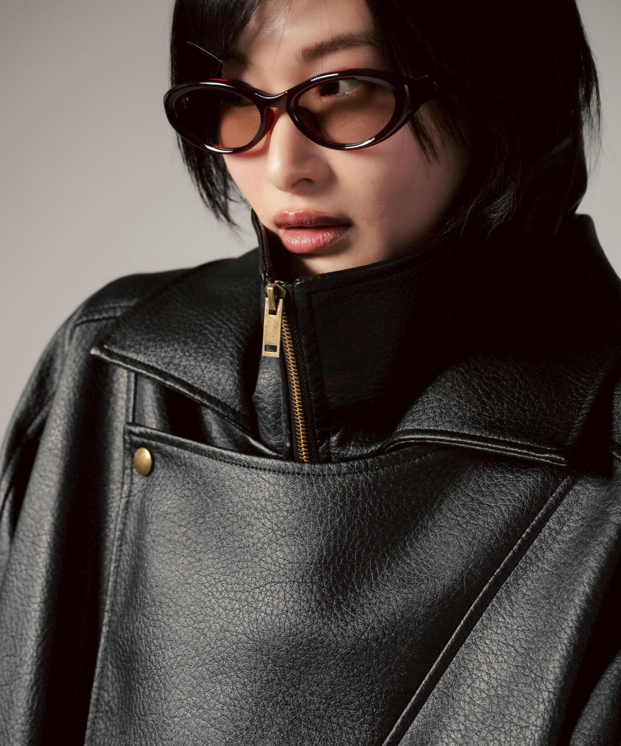 MITSUKI/ミツキ/フェイクレザーオーバージャケット