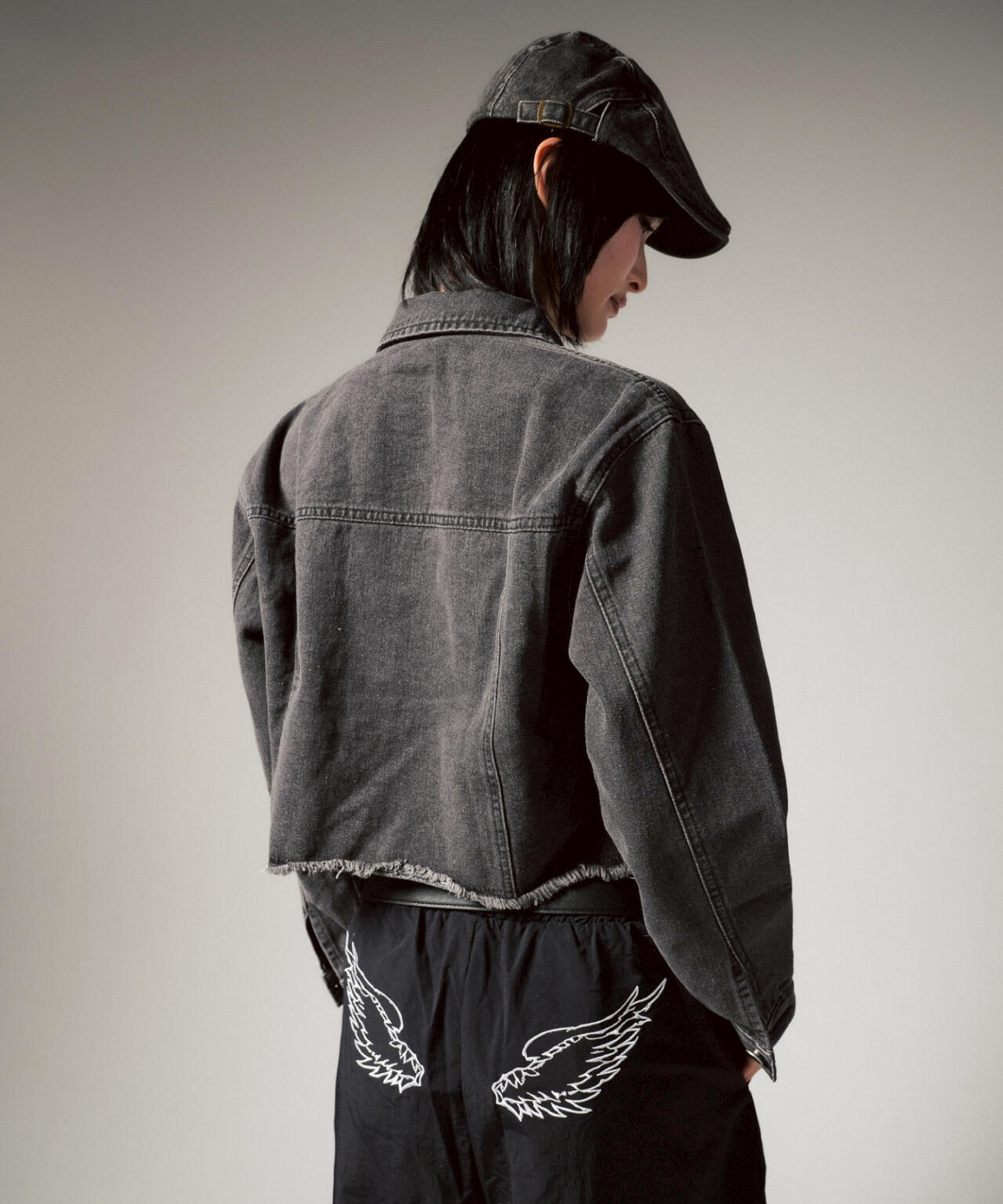 MITSUKI/ミツキ/切りっぱなしクロップドデニムジャケット