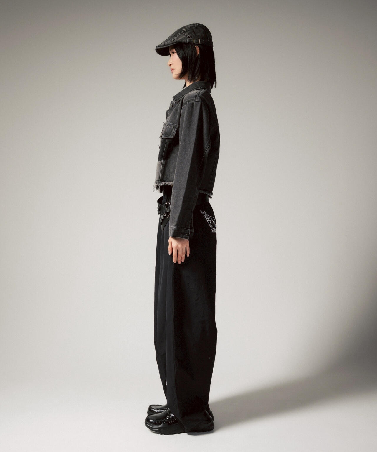 MITSUKI/ミツキ/切りっぱなしクロップドデニムジャケット