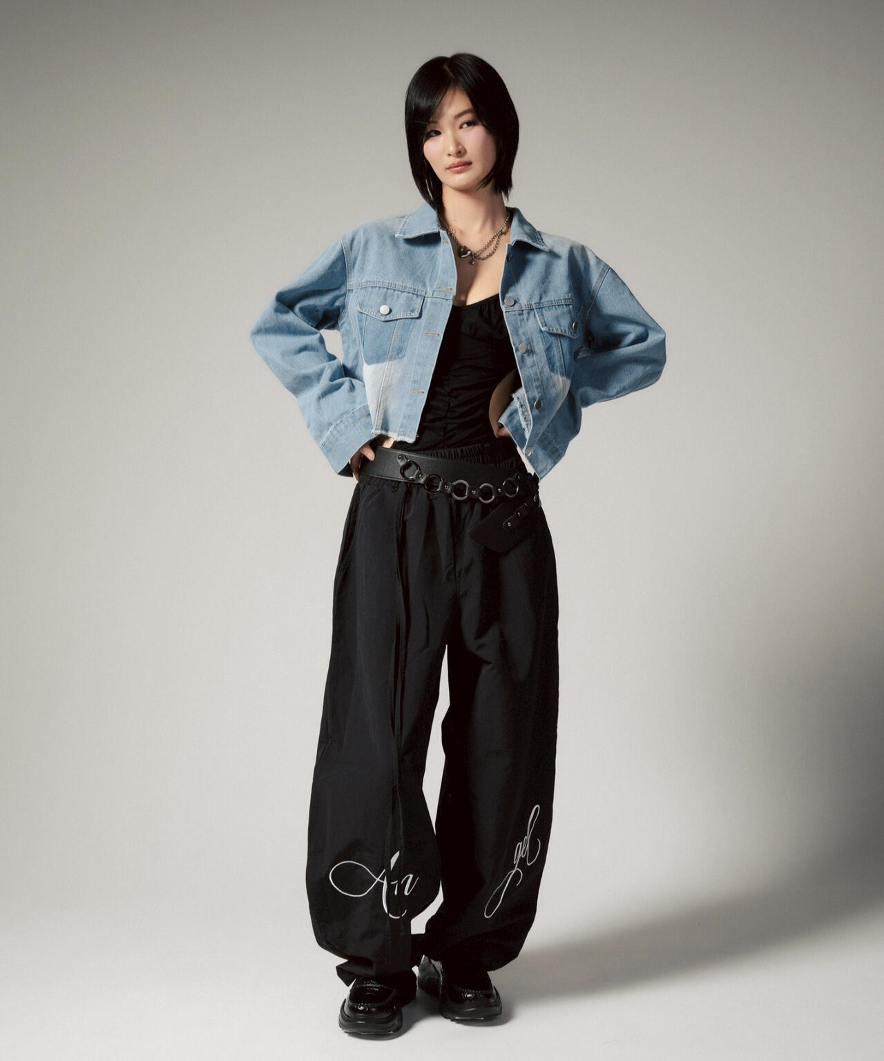 MITSUKI/ミツキ/切りっぱなしクロップドデニムジャケット