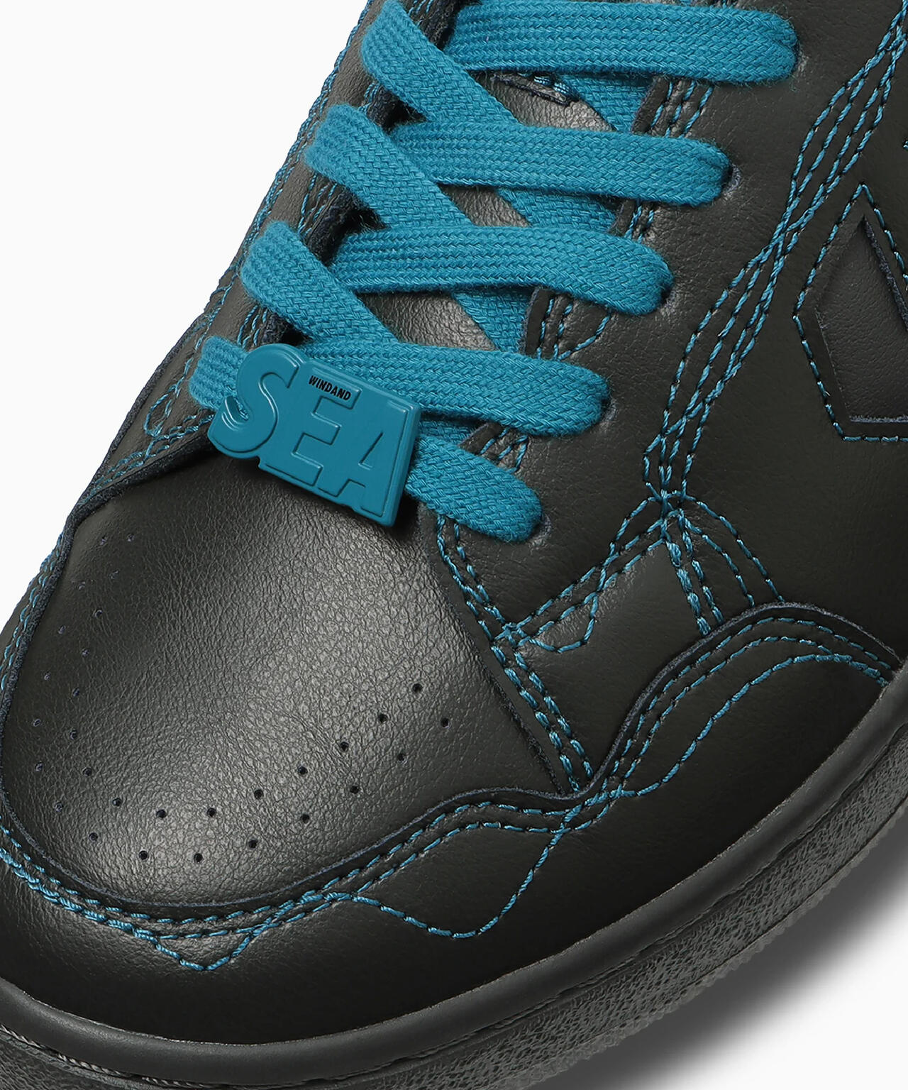 ・CONVERSE｜ｘWind And Sea Weapon Ox Leather/ コンバース/ウィンダンシー ウエポン オックス レザー/ブラックｘブルー # CONVERSE× WIND AND SEA/コンバース×ウィンダンシー/WEAPON OX | ROYAL