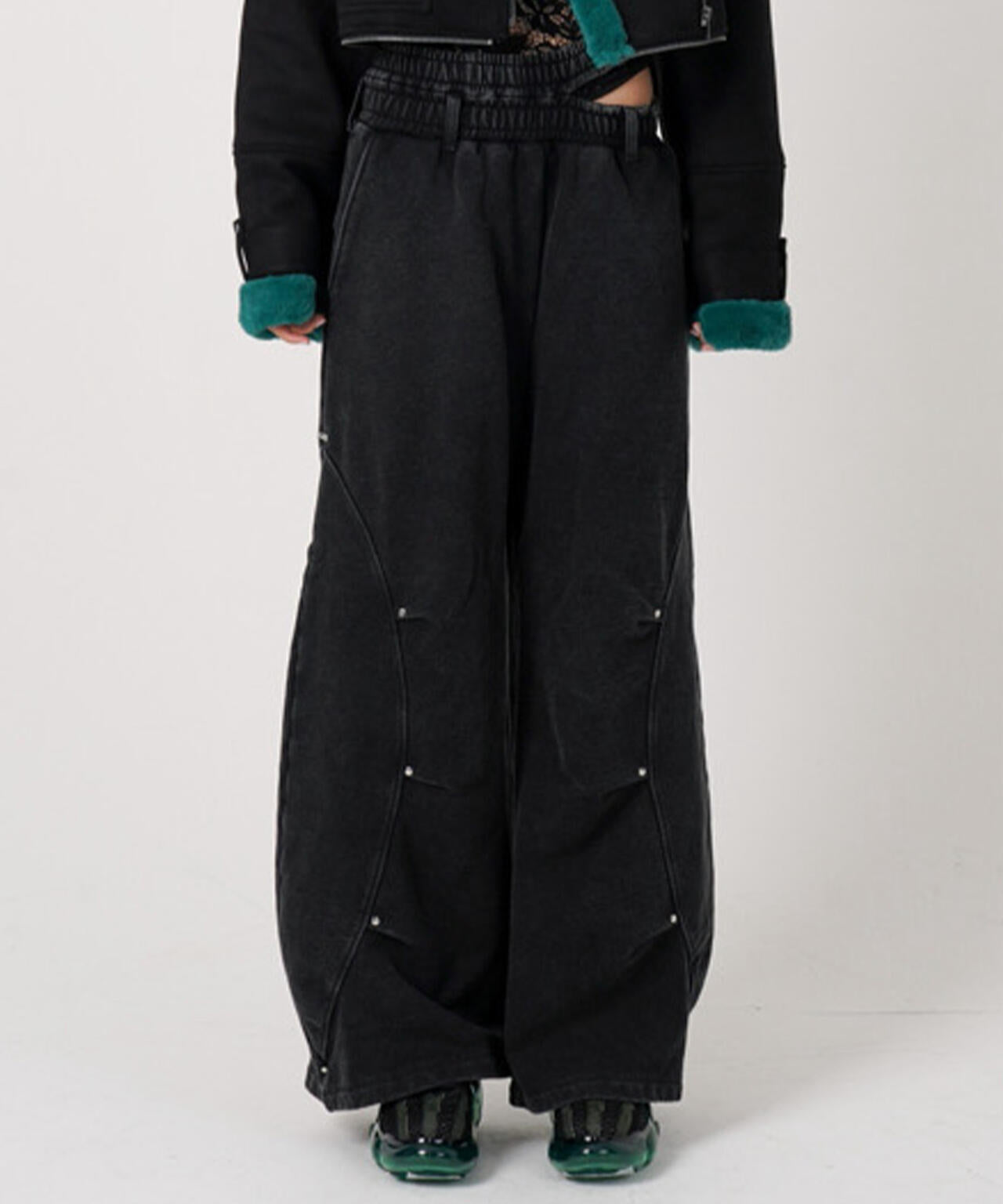 MITSUKI/ミツキ/PEARL CHARM BARREL LEG PANTS