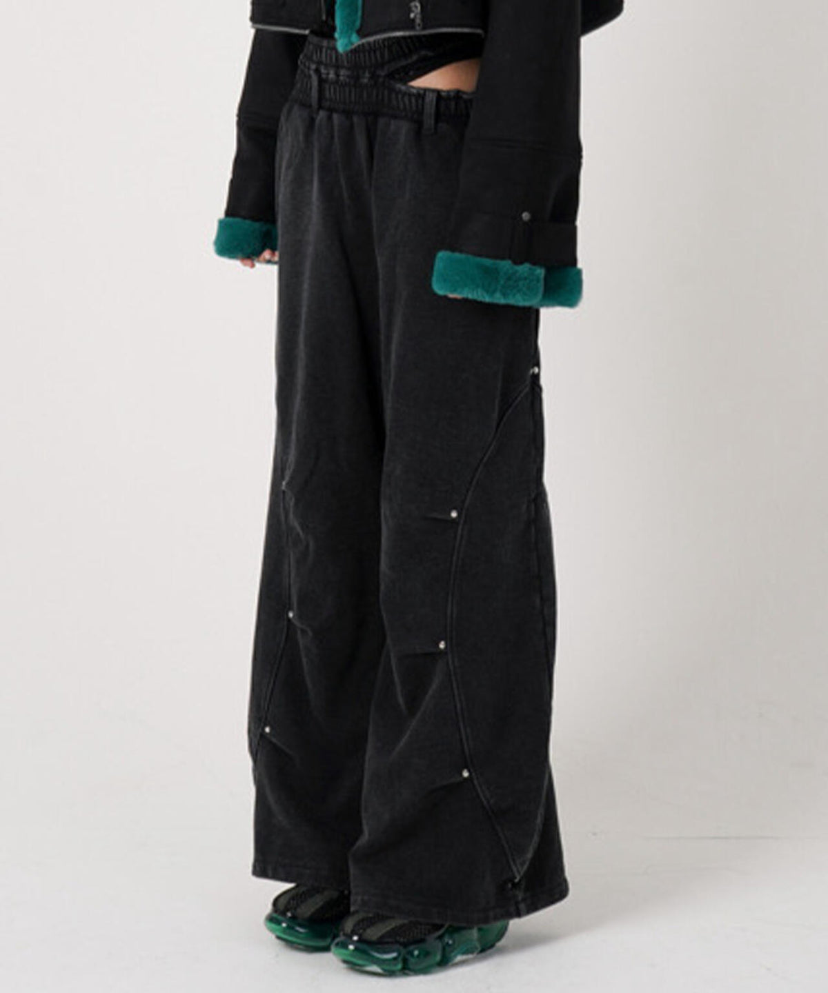 MITSUKI/ミツキ/EYELET TUCK SWEAT PANTS