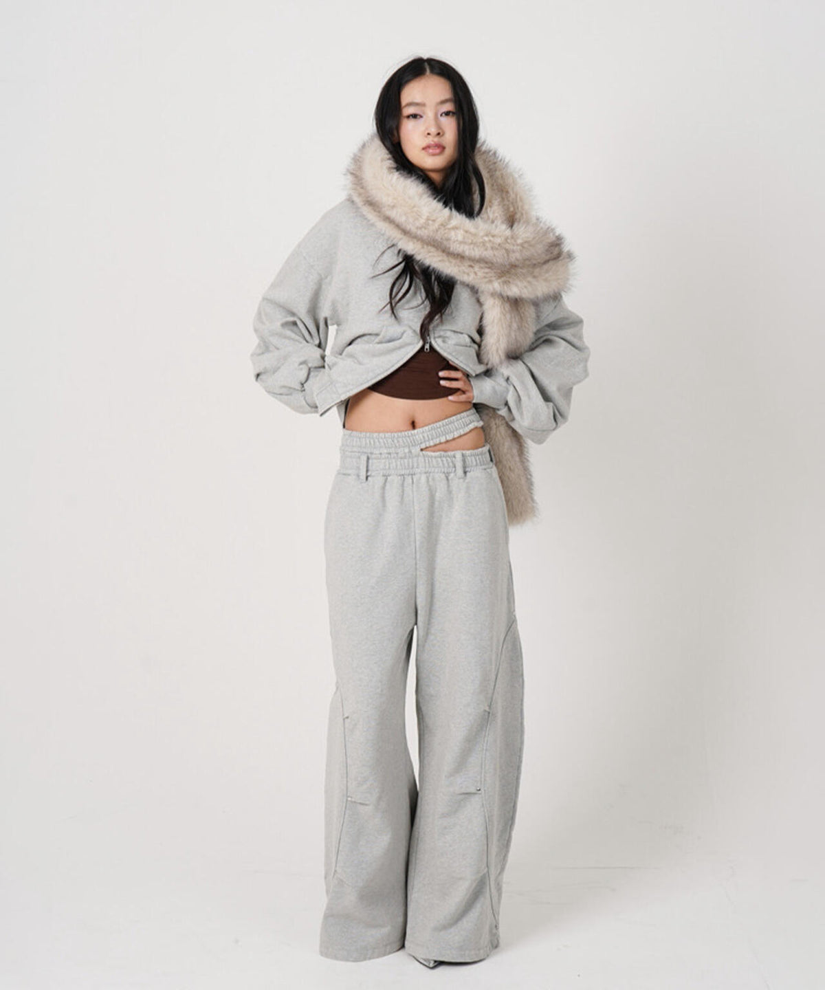 MITSUKI/ミツキ/EYELET TUCK SWEAT PANTS