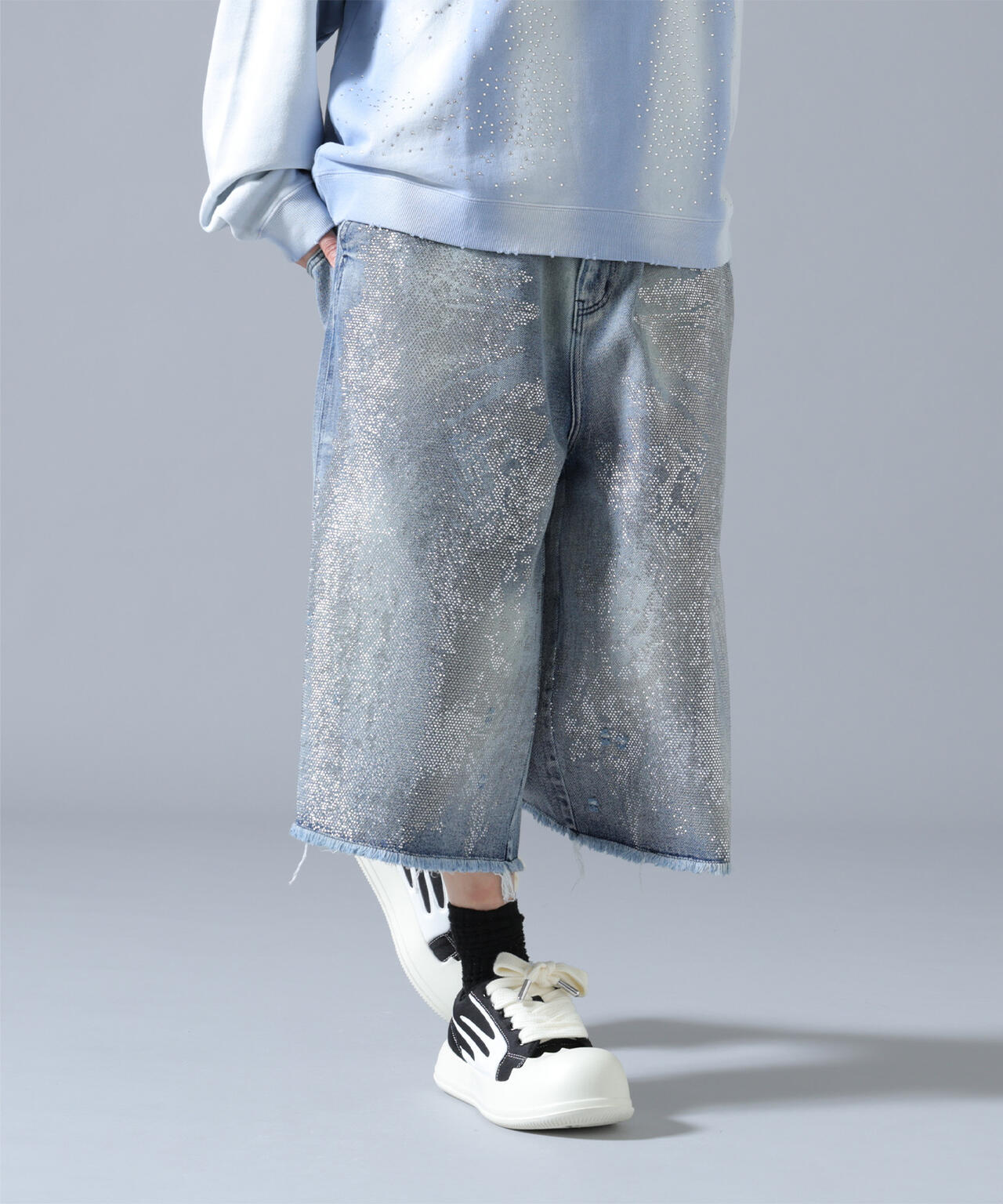 FR(13)NDS/フレンズ/LINE STONE DENIM SHORTS | ROYAL FLASH（ロイヤル