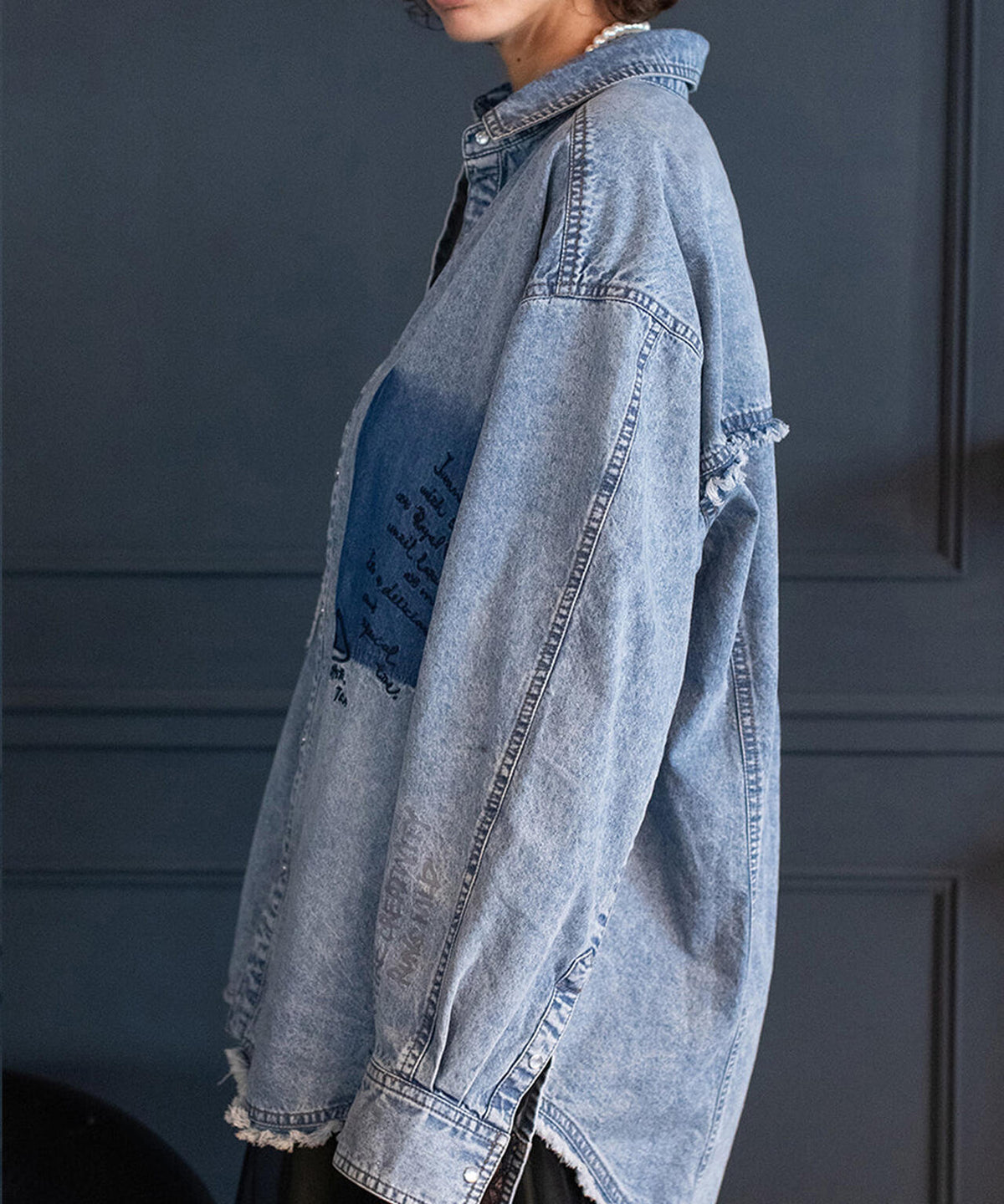 AULA AILA/アウラアイラ/GRAFFITI DENIM SHIRT