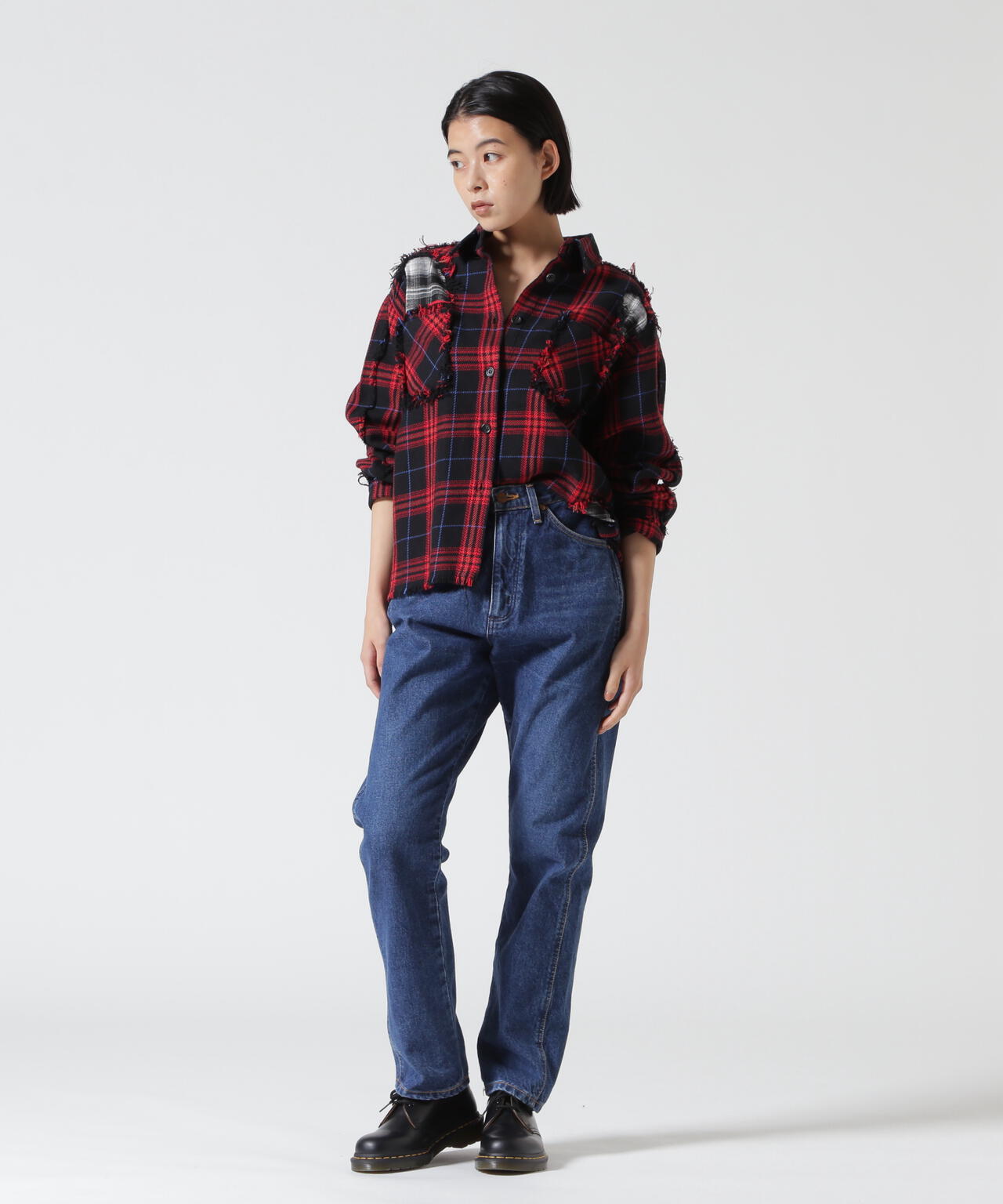 FR(13)NDS/フレンズ/WOMEN DAMAGE CHECK SHIRT | ROYAL FLASH