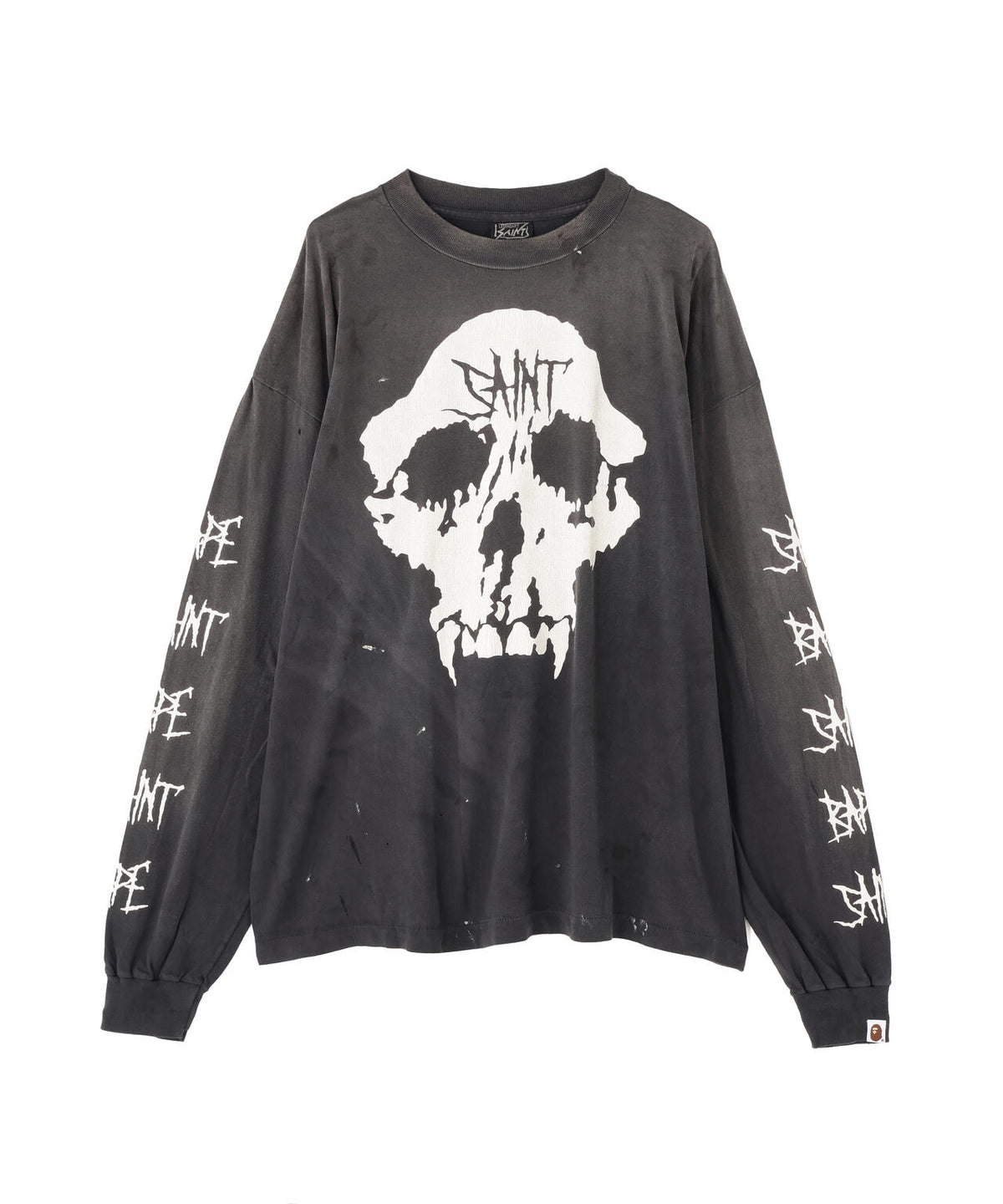 SAINT MICHAEL/セントマイケル/BAPE_LS T-SHIRT/SKULL/BLACK