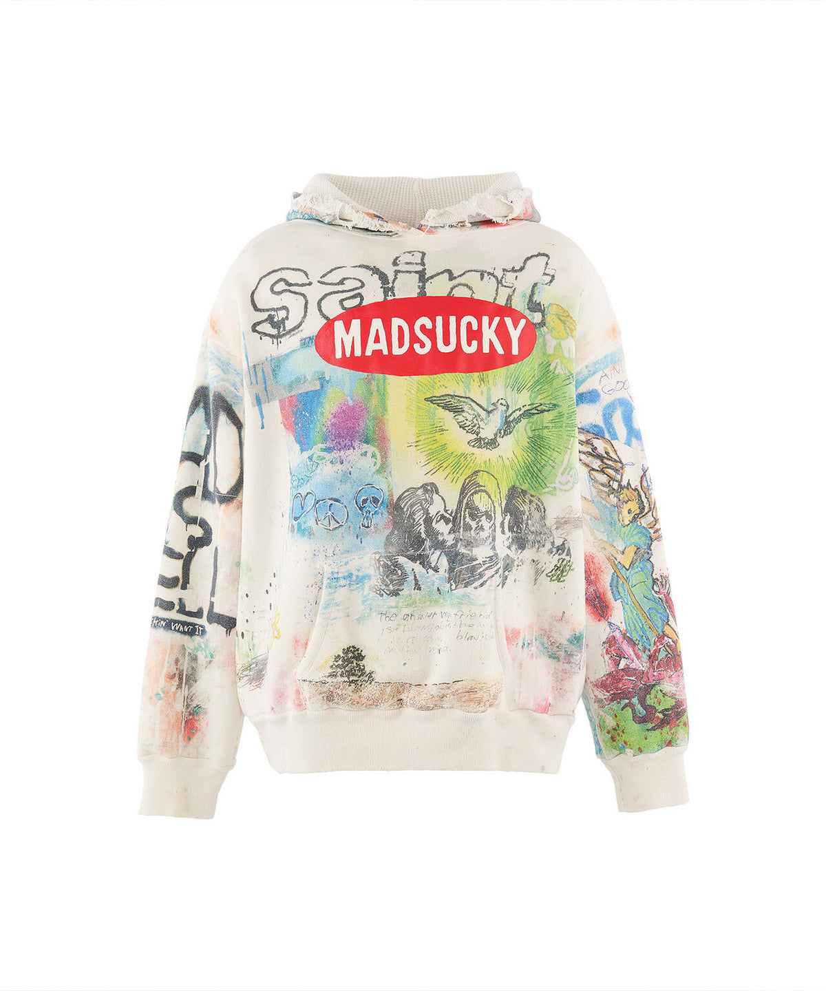 SAINT MICHAEL/セントマイケル/MDS_DBL FACE HOODIE/MADSUCKY/WHITE
