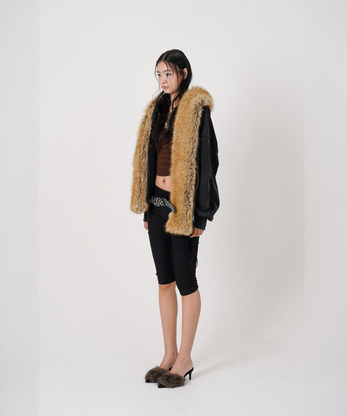 MITSUKI/ミツキ/FAUX MUFFLER HOODIE