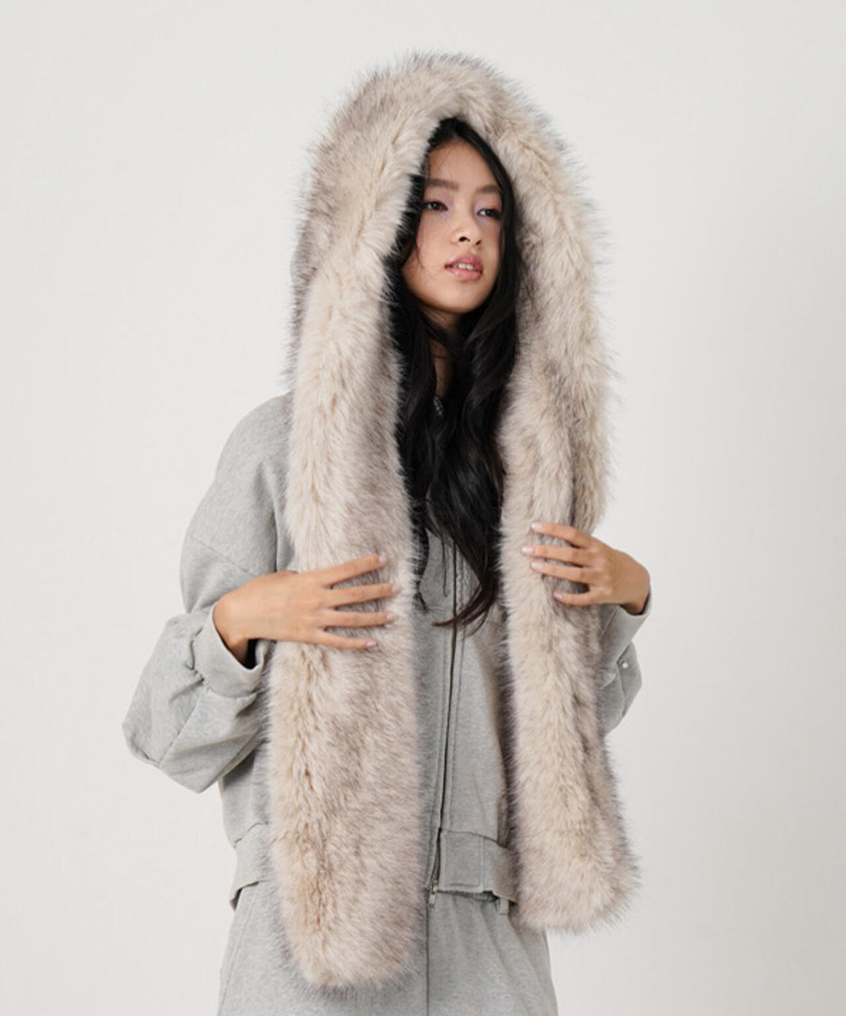 MITSUKI/ミツキ/FAUX MUFFLER HOODIE