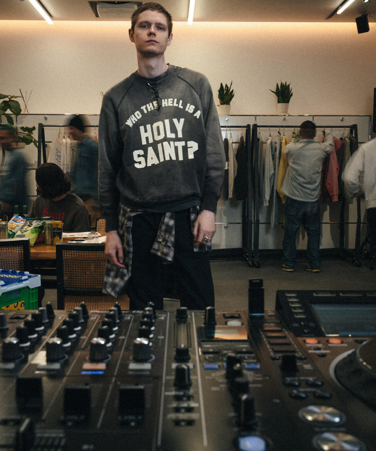 SAINT MICHAEL/セントマイケル/RAGLAN CRW N SWT/HOLY SAINT？/BLACK