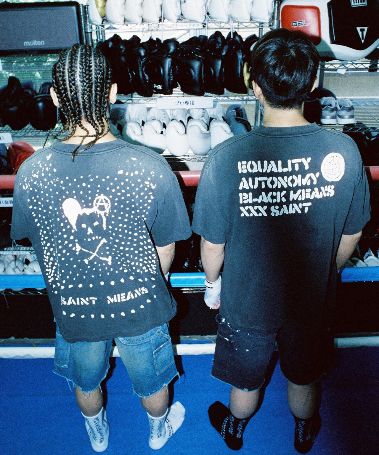 SAINT MICHAEL/セントマイケル/BKM_SS T-SHIRT/PEACE/BLACK