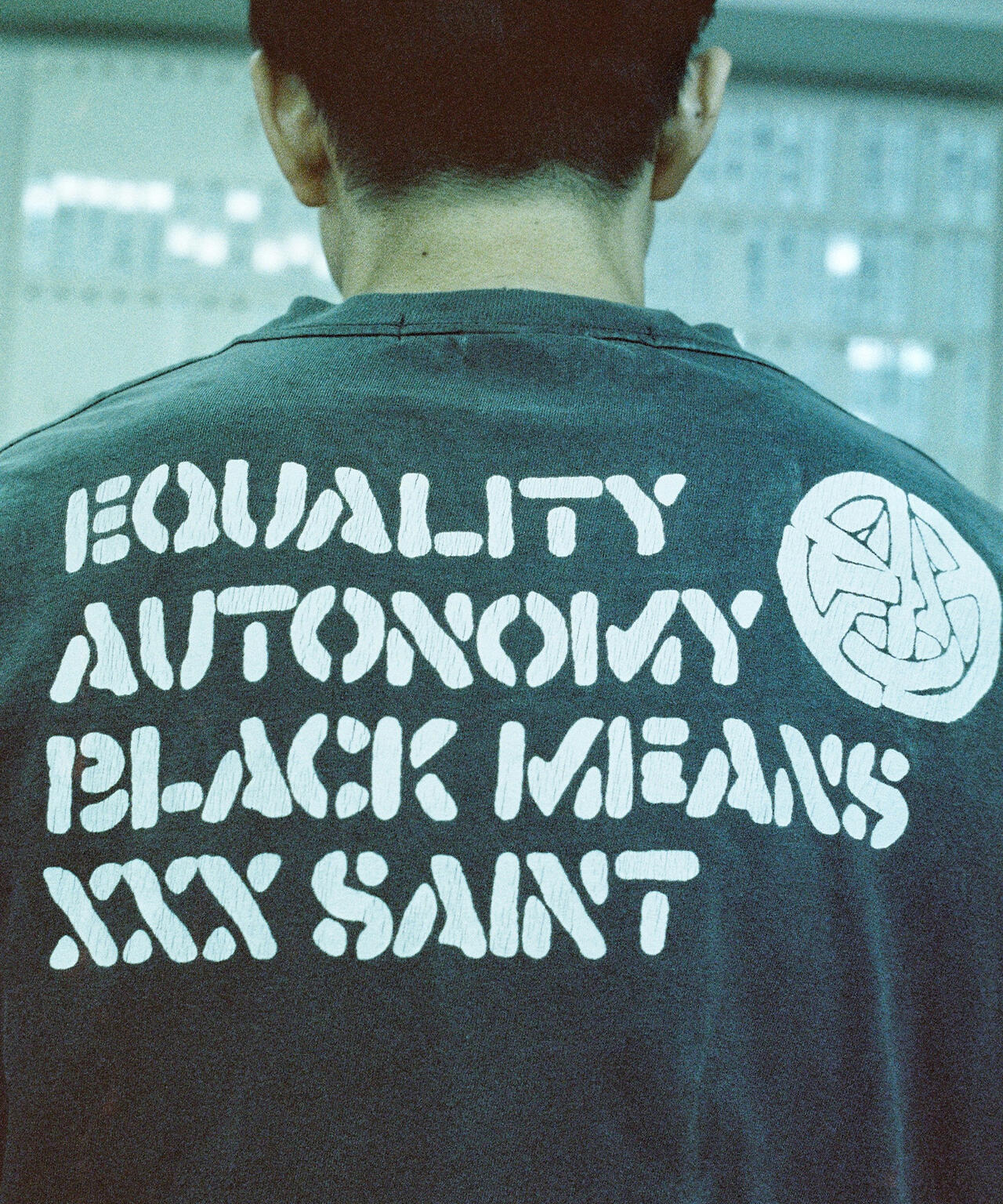 SAINT MICHAEL/セントマイケル/BKM_SS T-SHIRT/PEACE/BLACK