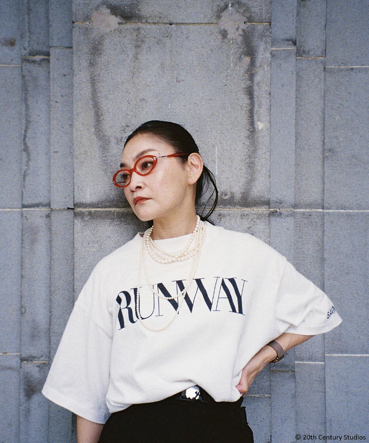 SAINT MICHAEL/セントマイケル/TDWP_SS TEE/RUNWAY/WHITE