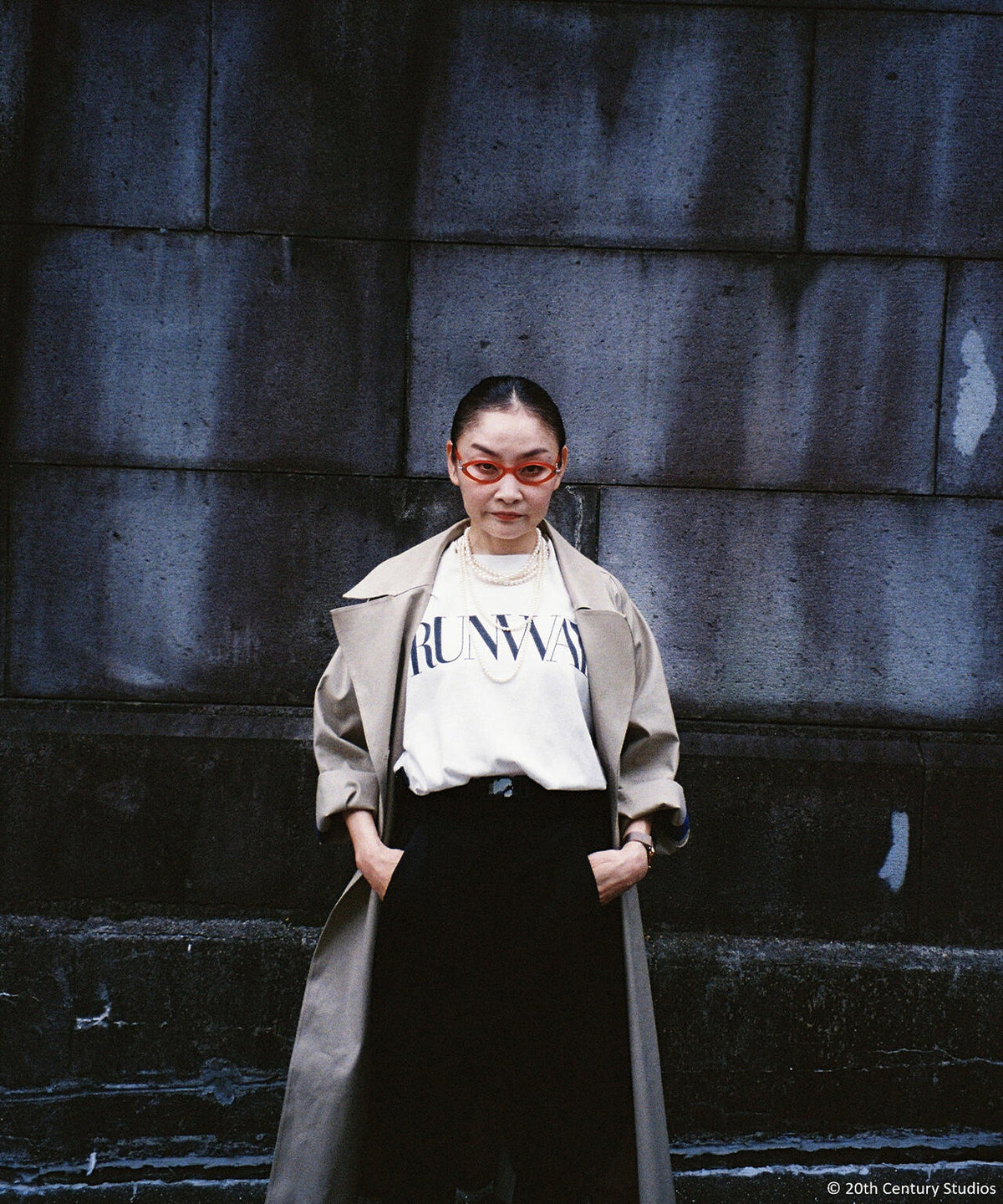 SAINT MICHAEL/セントマイケル/TDWP_SS TEE/RUNWAY/WHITE