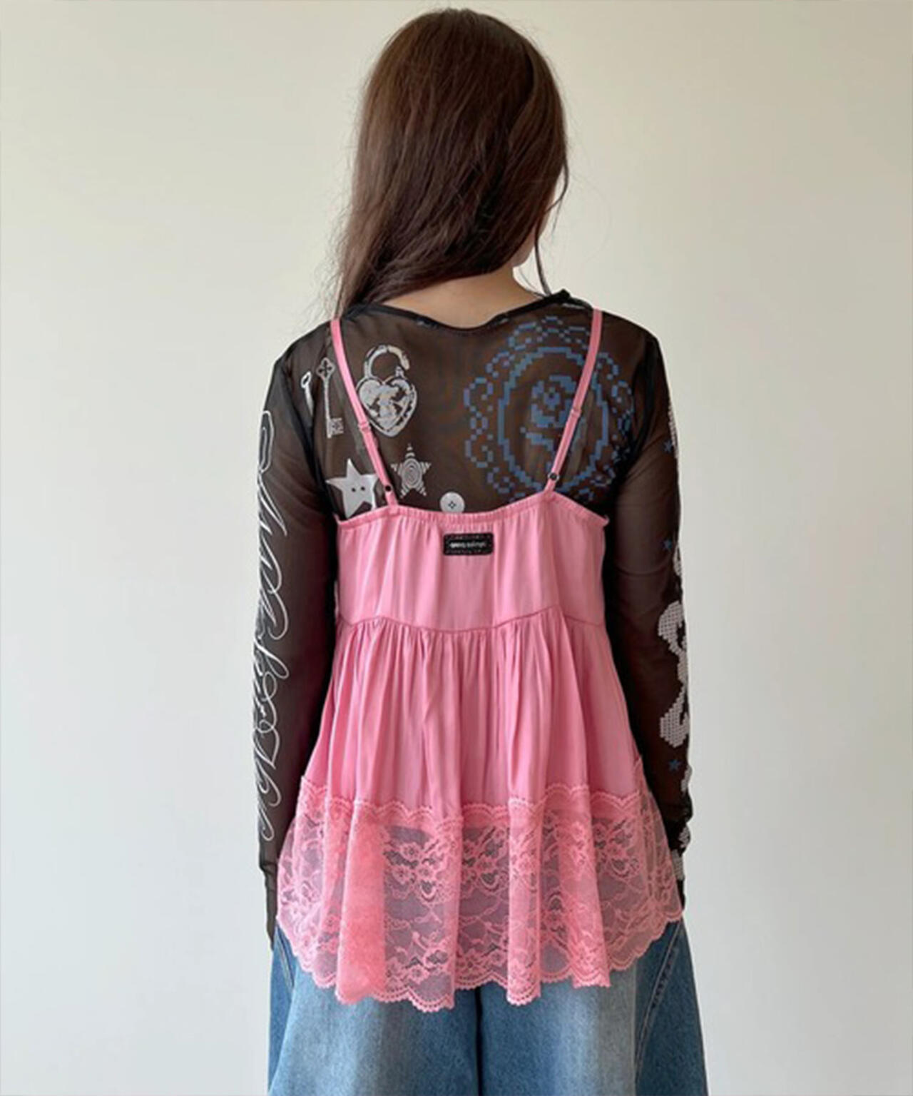 anna sui nyc/アナ スイ エヌワイシー/レースサテンキャミソール